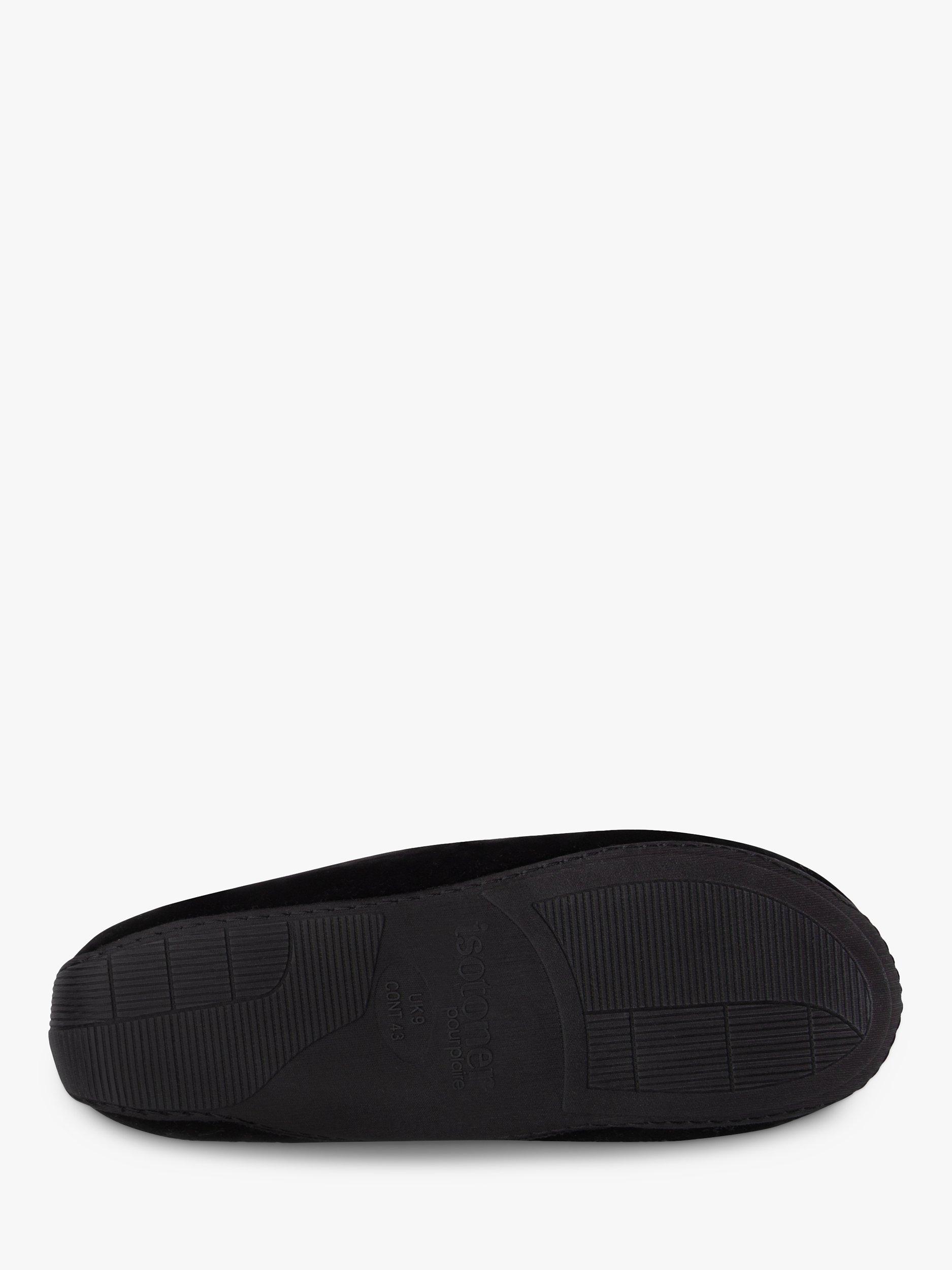 Product image 4 of 6, which shows totes Airtex Suedette Moccasin Slippers, Black, 8