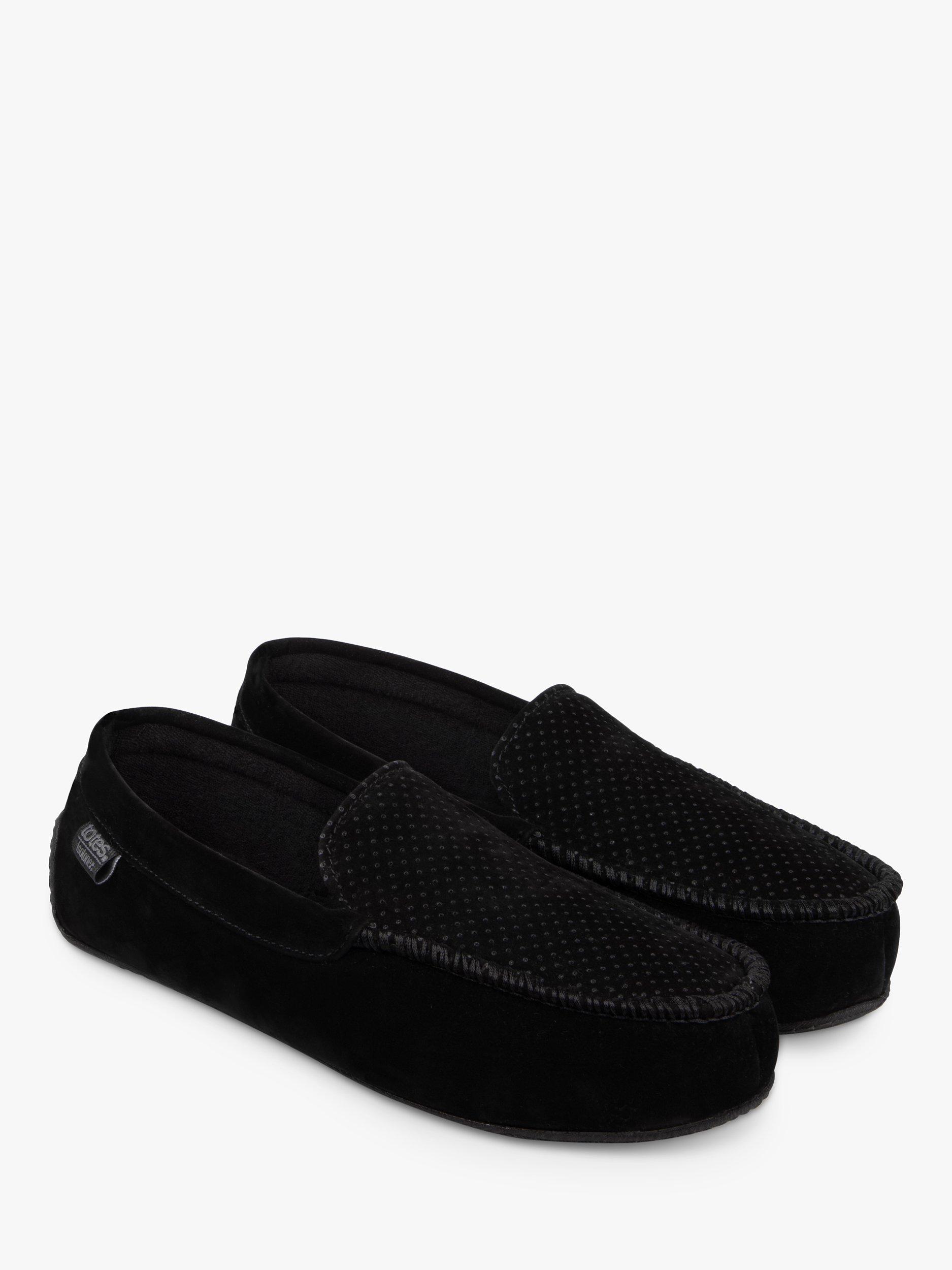 Product image 5 of 6, which shows totes Airtex Suedette Moccasin Slippers, Black, 8