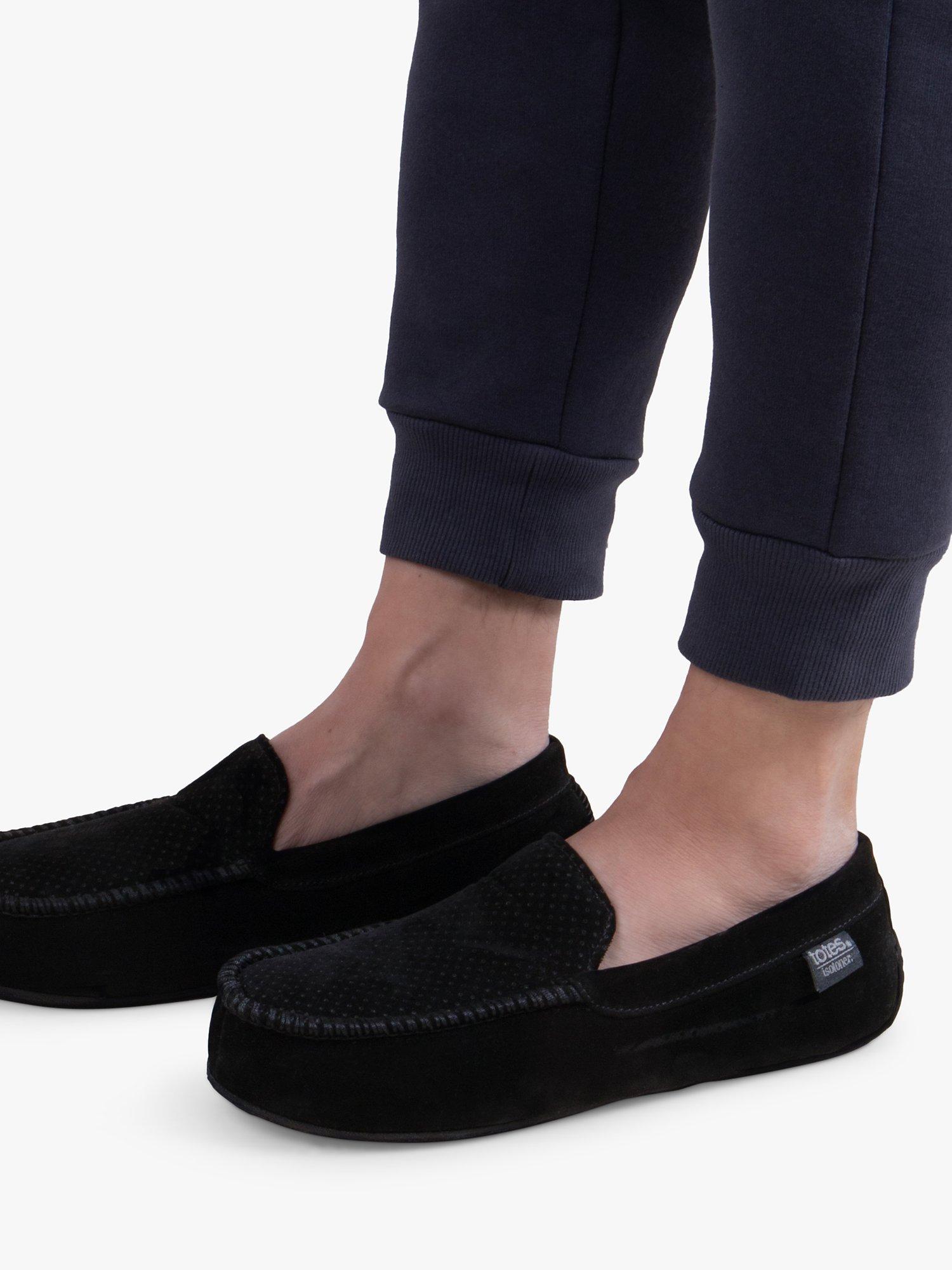 Product image 6 of 6, which shows totes Airtex Suedette Moccasin Slippers, Black, 8