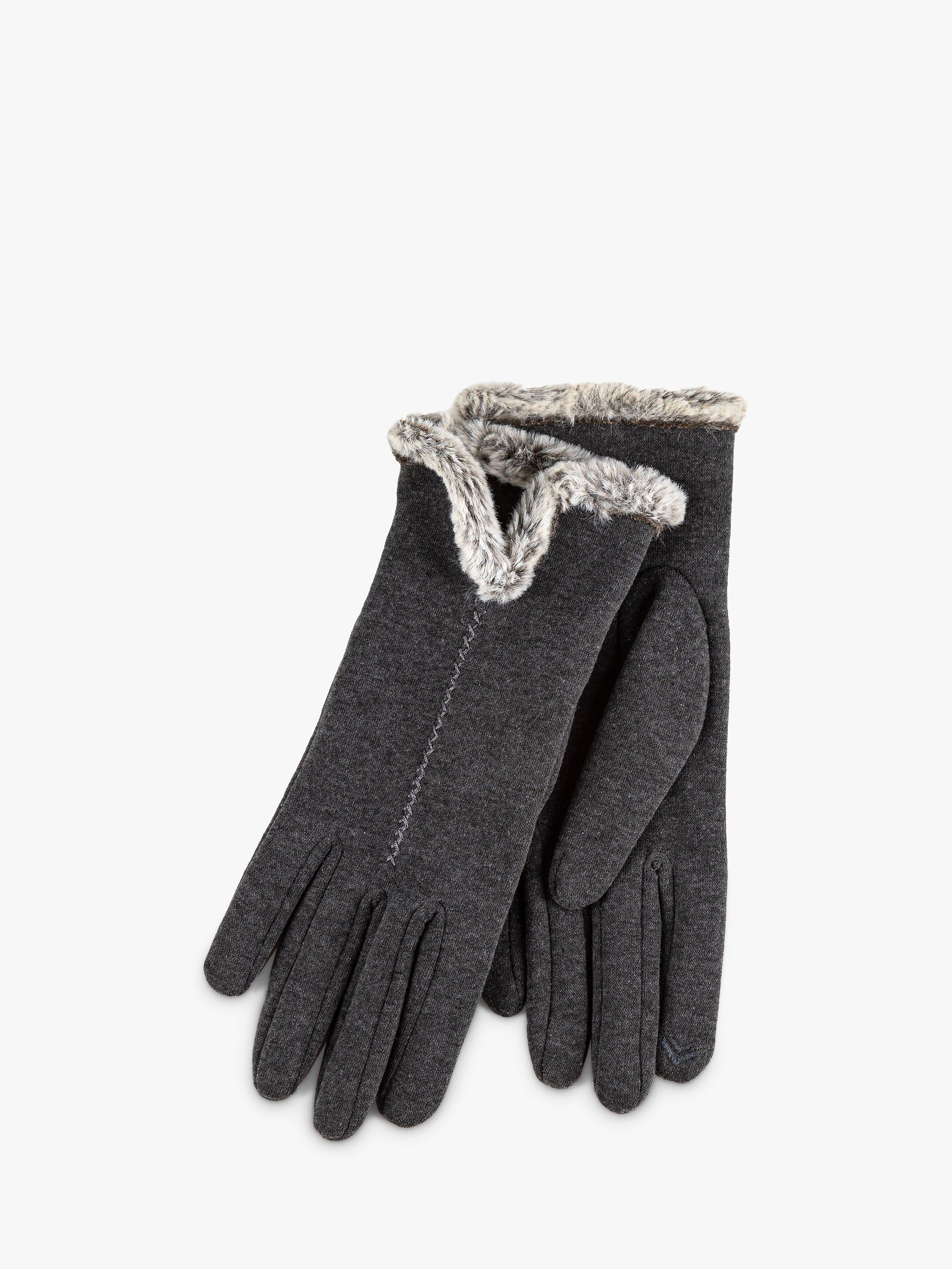 totes Thermal Smartouch Glove Tipped Fur Cuff Gloves, Grey, One Size