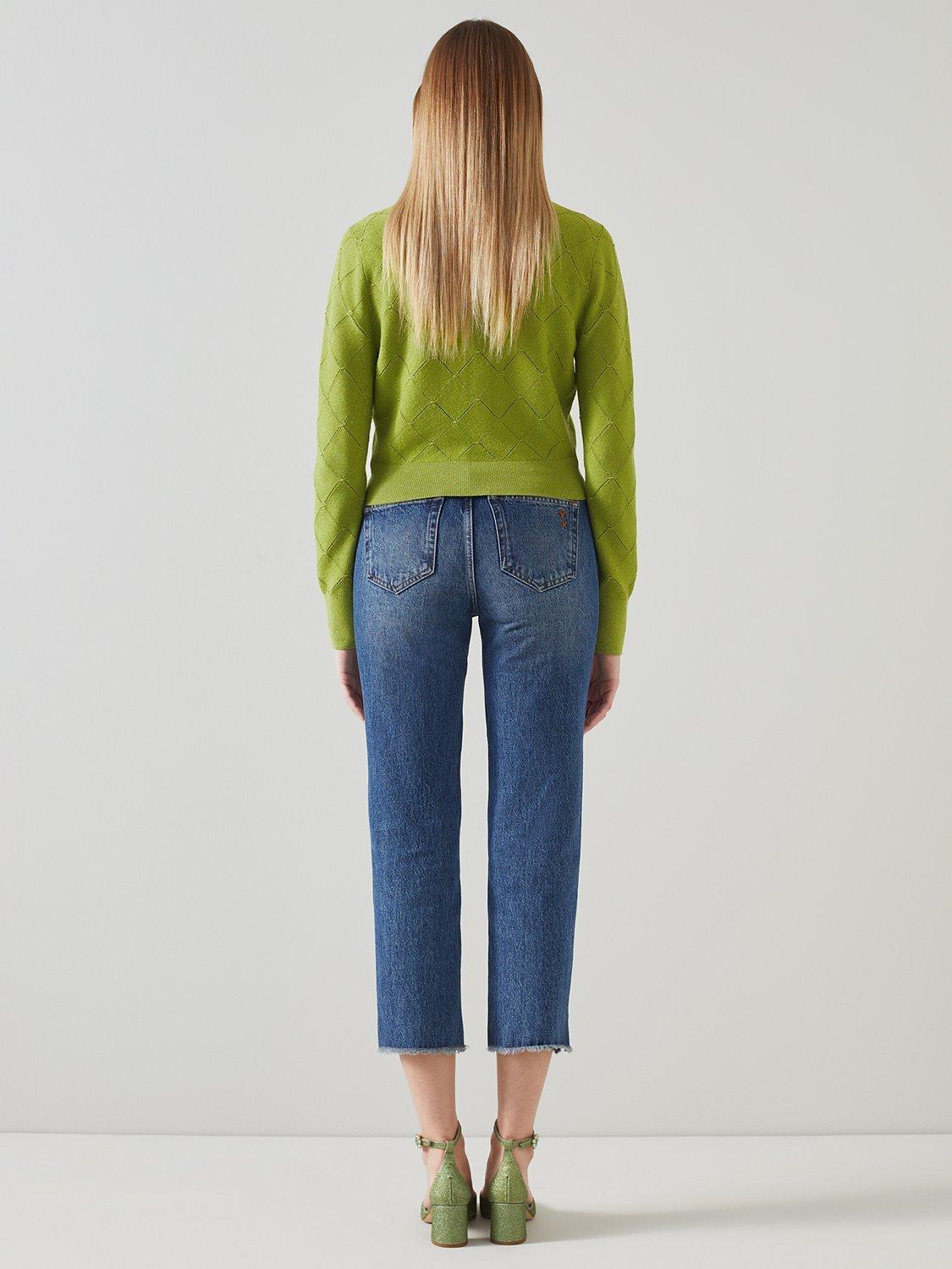 Product image 2 of 4, which shows L.K.Bennett Molli Wool Blend Cardigan, Green, S