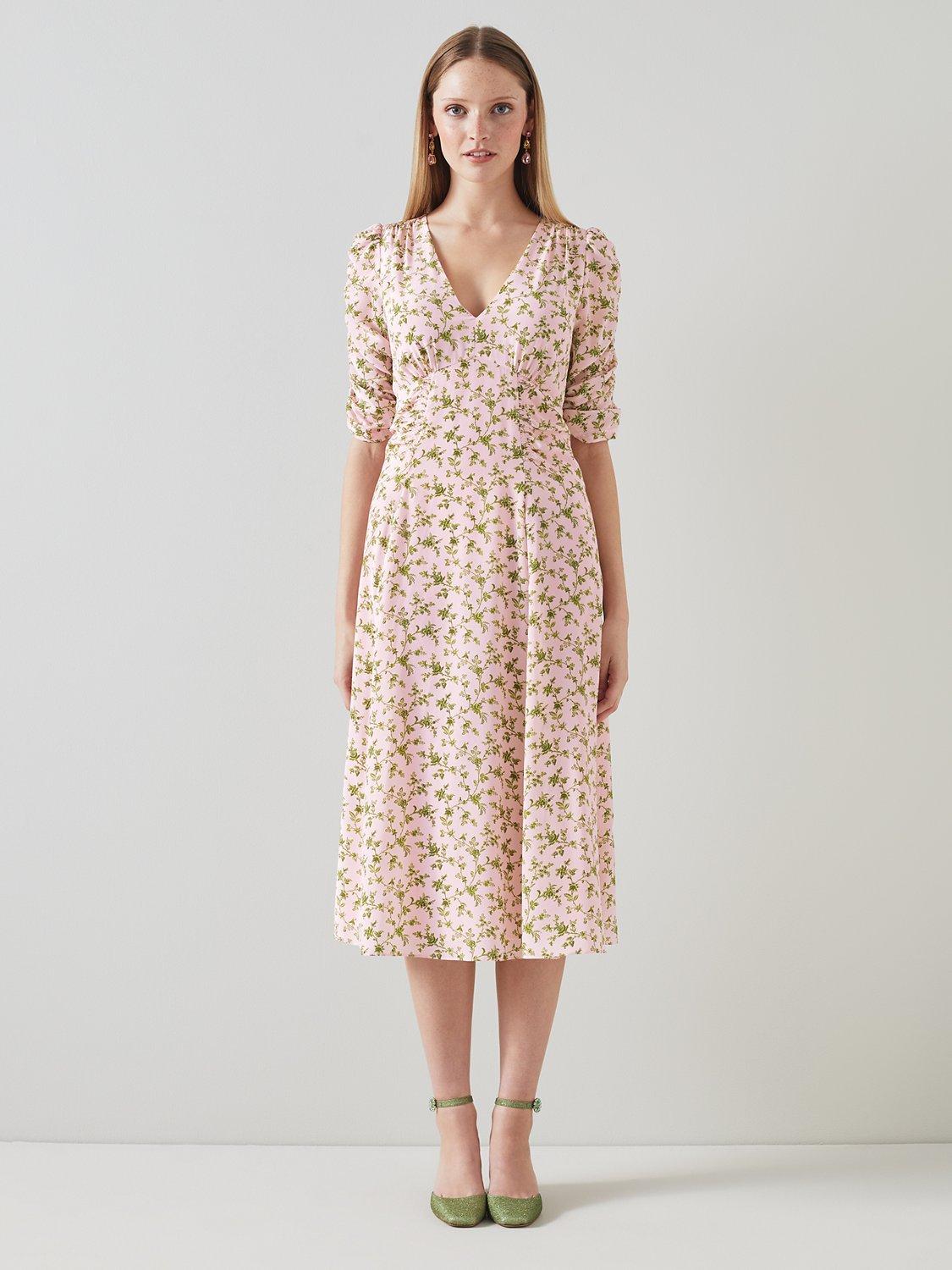 Product image 1 of 4, which shows L.K.Bennett Rosamund Floral Print Silk Dress, Multi, 10