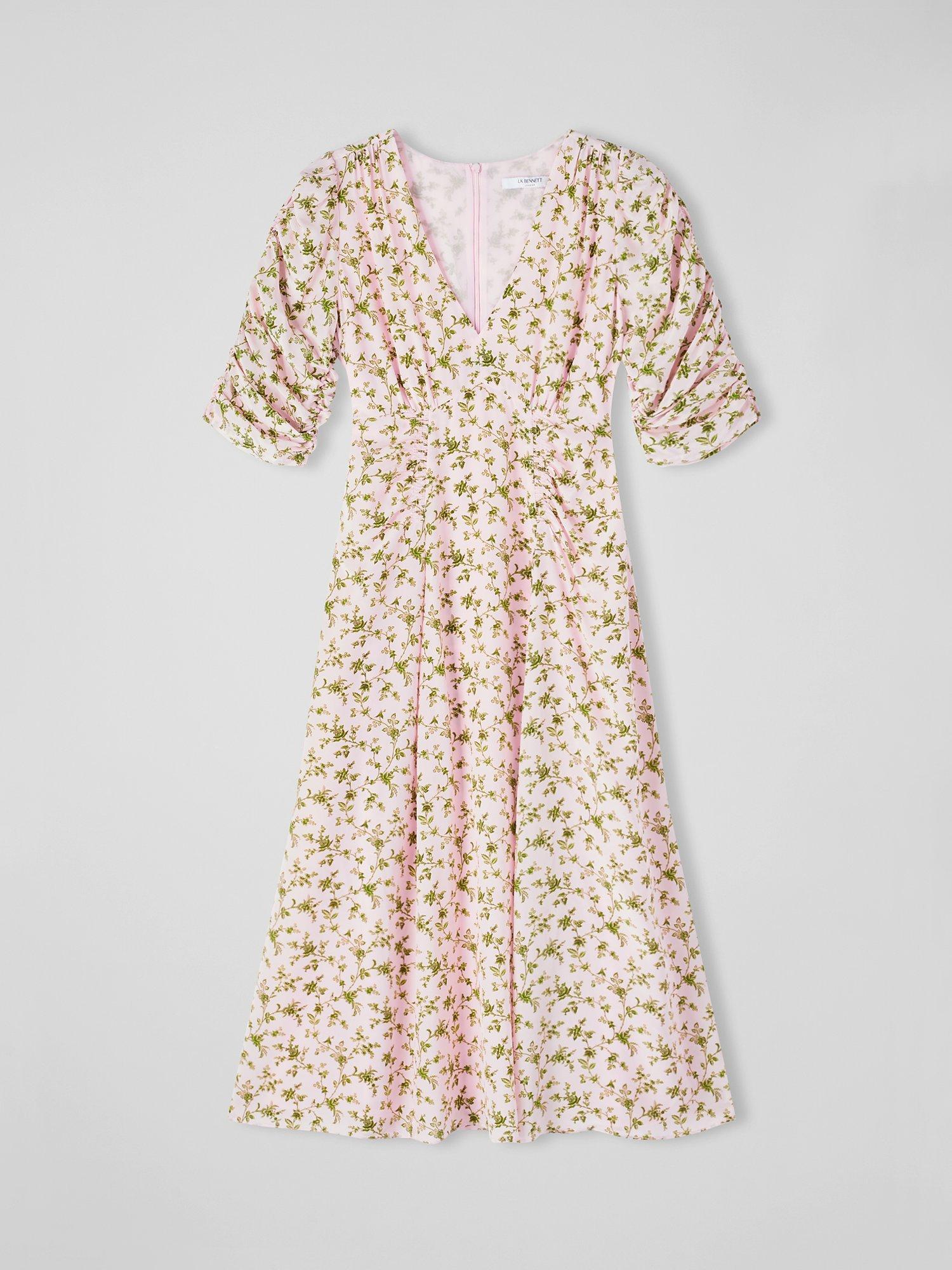 Product image 4 of 4, which shows L.K.Bennett Rosamund Floral Print Silk Dress, Multi, 10