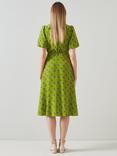 L.K.Bennett Edeline Floral Print Silk Dress, Lime