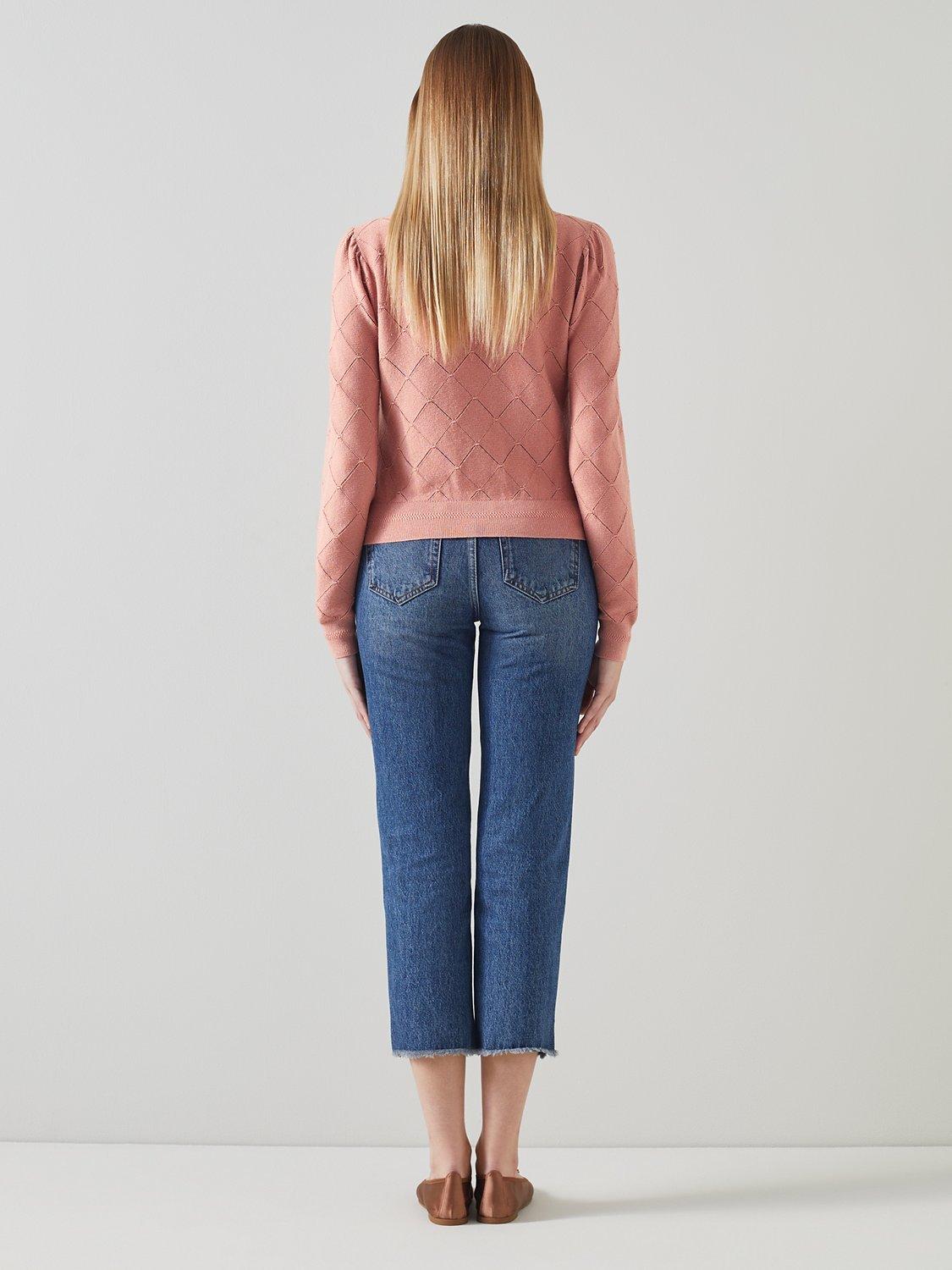 Product image 2 of 4, which shows L.K.Bennett Molli Fine Knit Jumper, Pink, XS