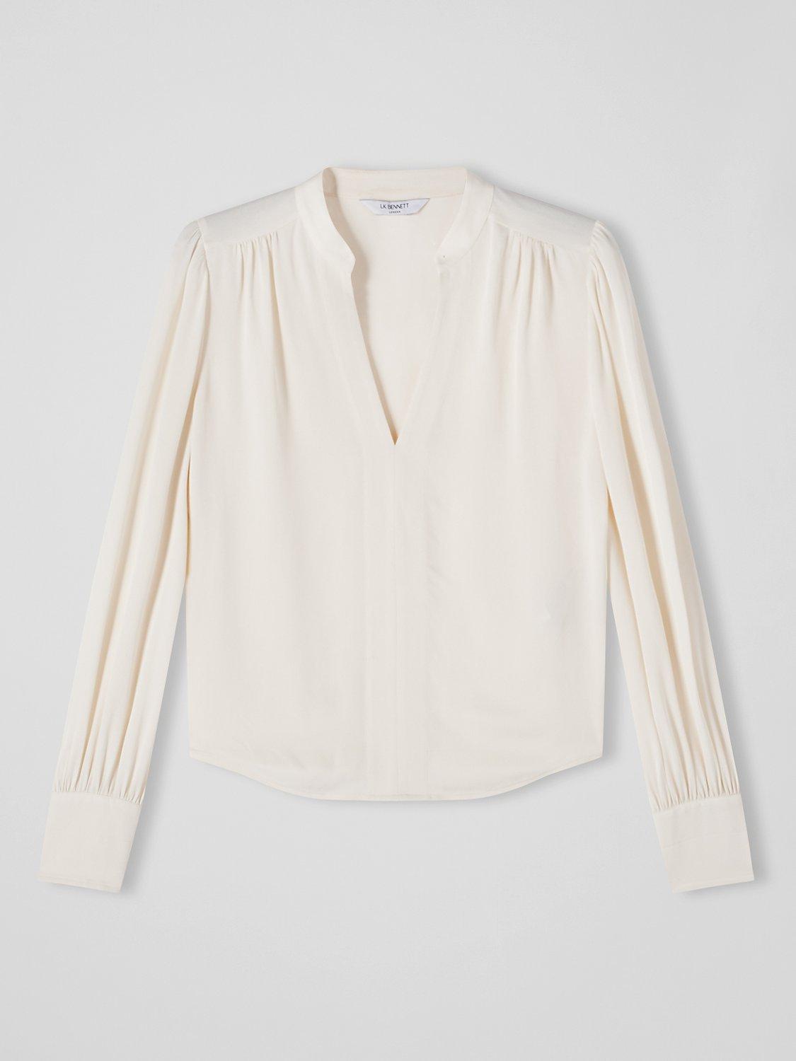 Product image 4 of 4, which shows L.K.Bennett Selina Blouse, Cream, 6