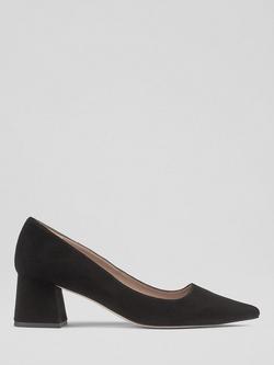 L.K.Bennett Sloane Block Heel Suede Court Shoes, Black, Black