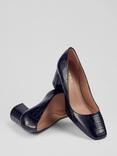 L.K.Bennett Sally Block Heel Leather Court Shoes, Navy