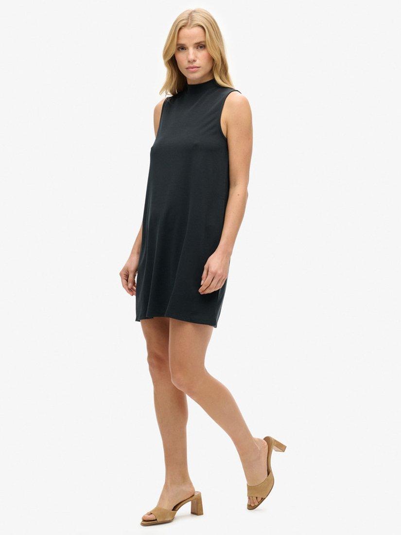Product image 2 of 4, which shows Superdry Sleeveless A-Line Mini Dress, Black, 8