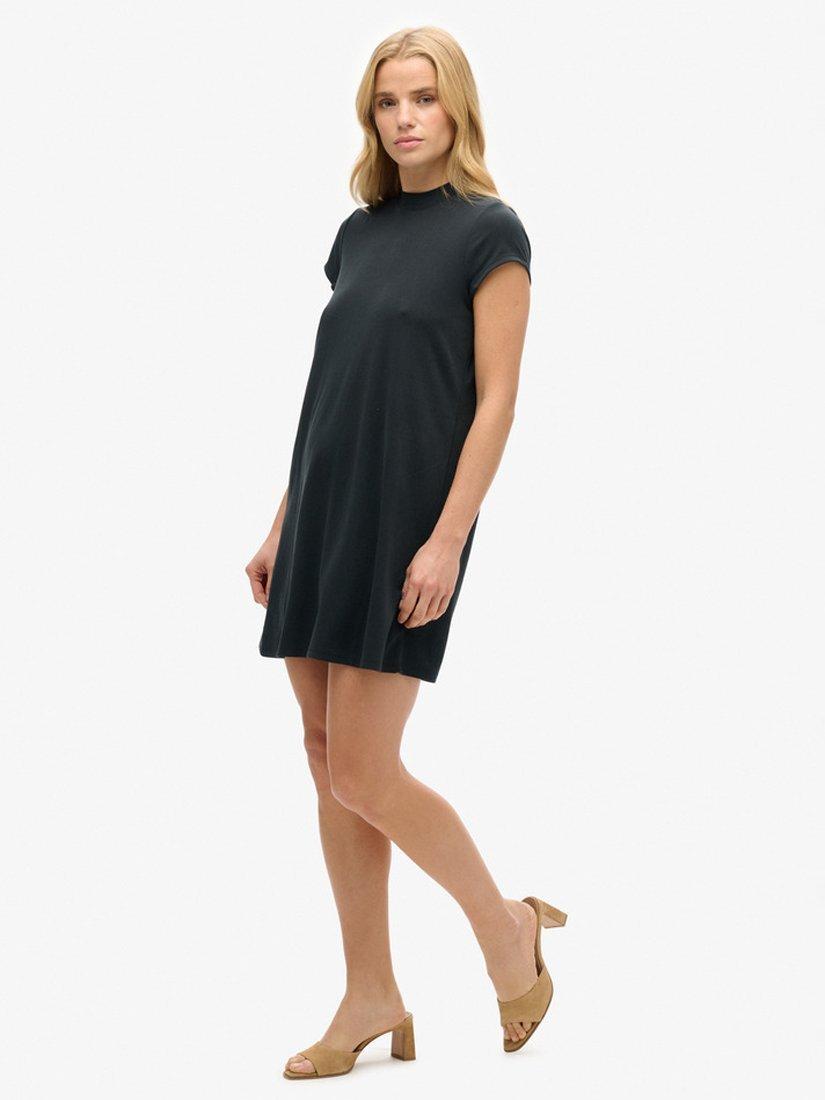 Superdry Short Sleeve A-Line Mini Dress, Black, 6