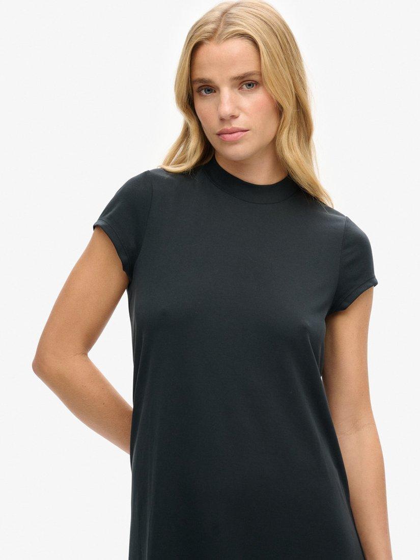 Superdry Short Sleeve A-Line Mini Dress, Black, 6
