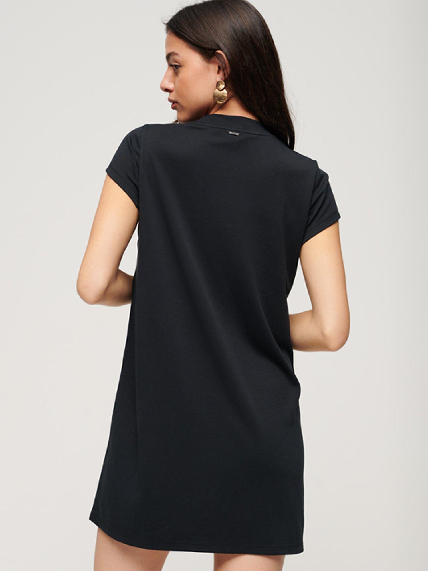 Superdry Short Sleeve A-Line Mini Dress, Black, 6