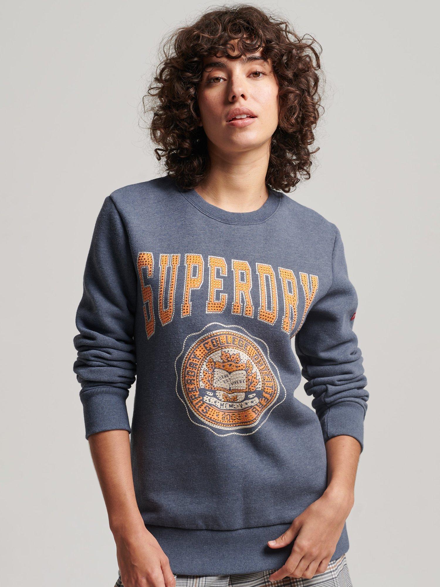 Superdry Vintage Franchise Crew Sweatshirt, Montauk Navy Marl
