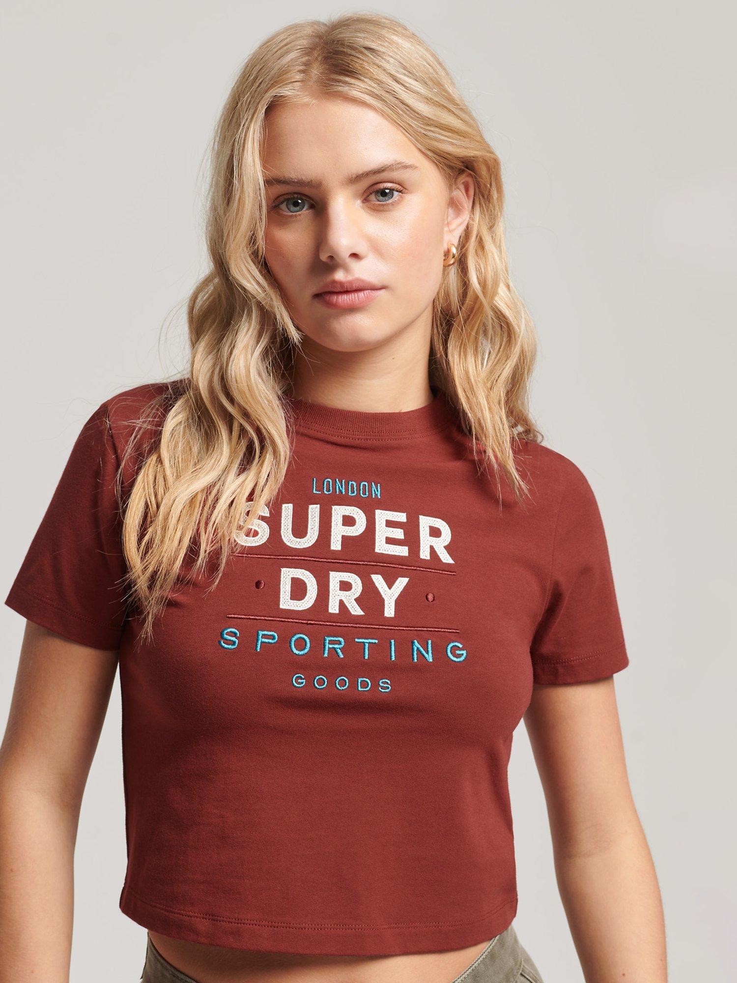 Superdry Code Graphic Embroidered Tiny T-Shirt, Cali Copper