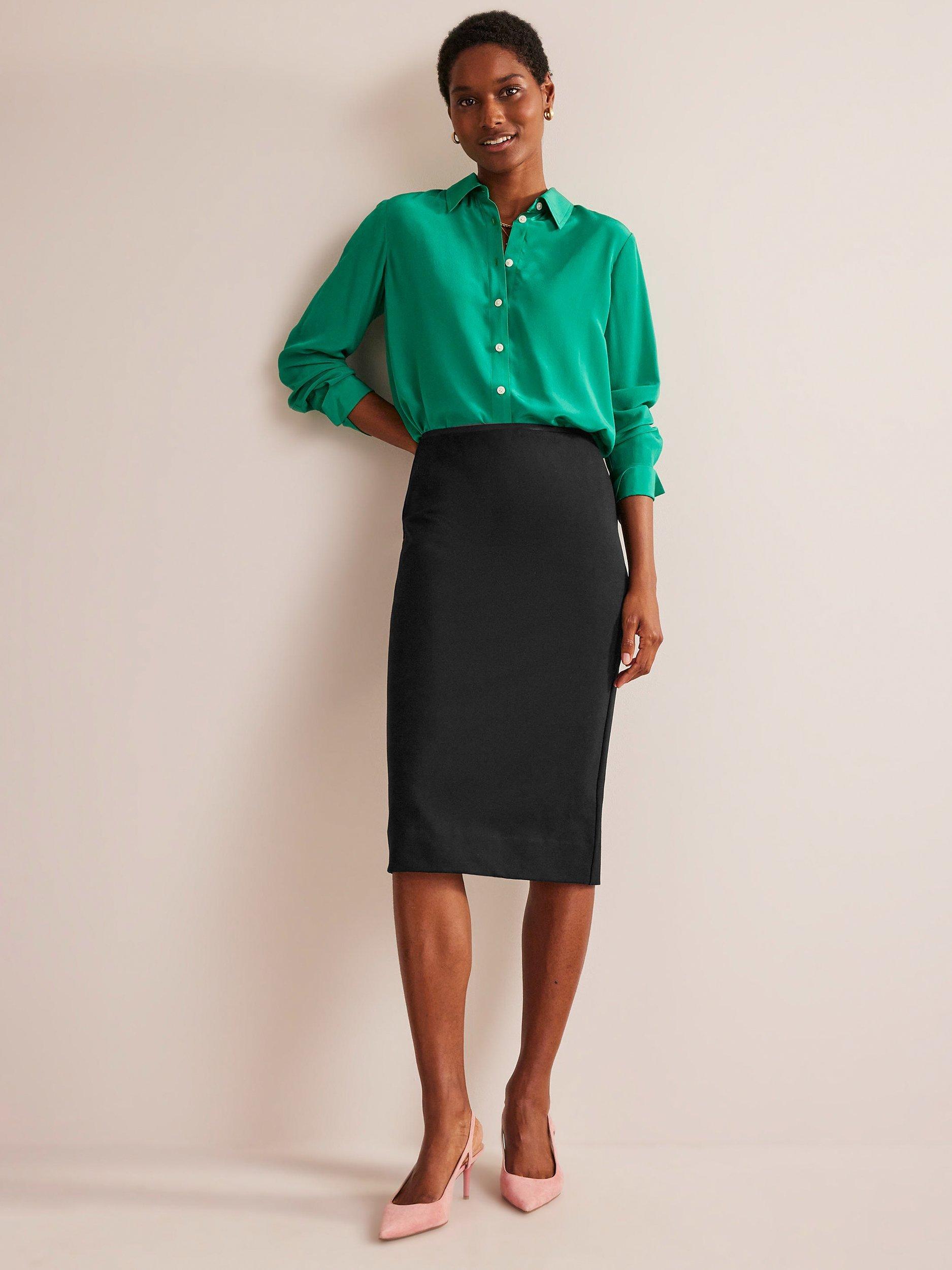 Boden Stretch Pencil Skirt Black