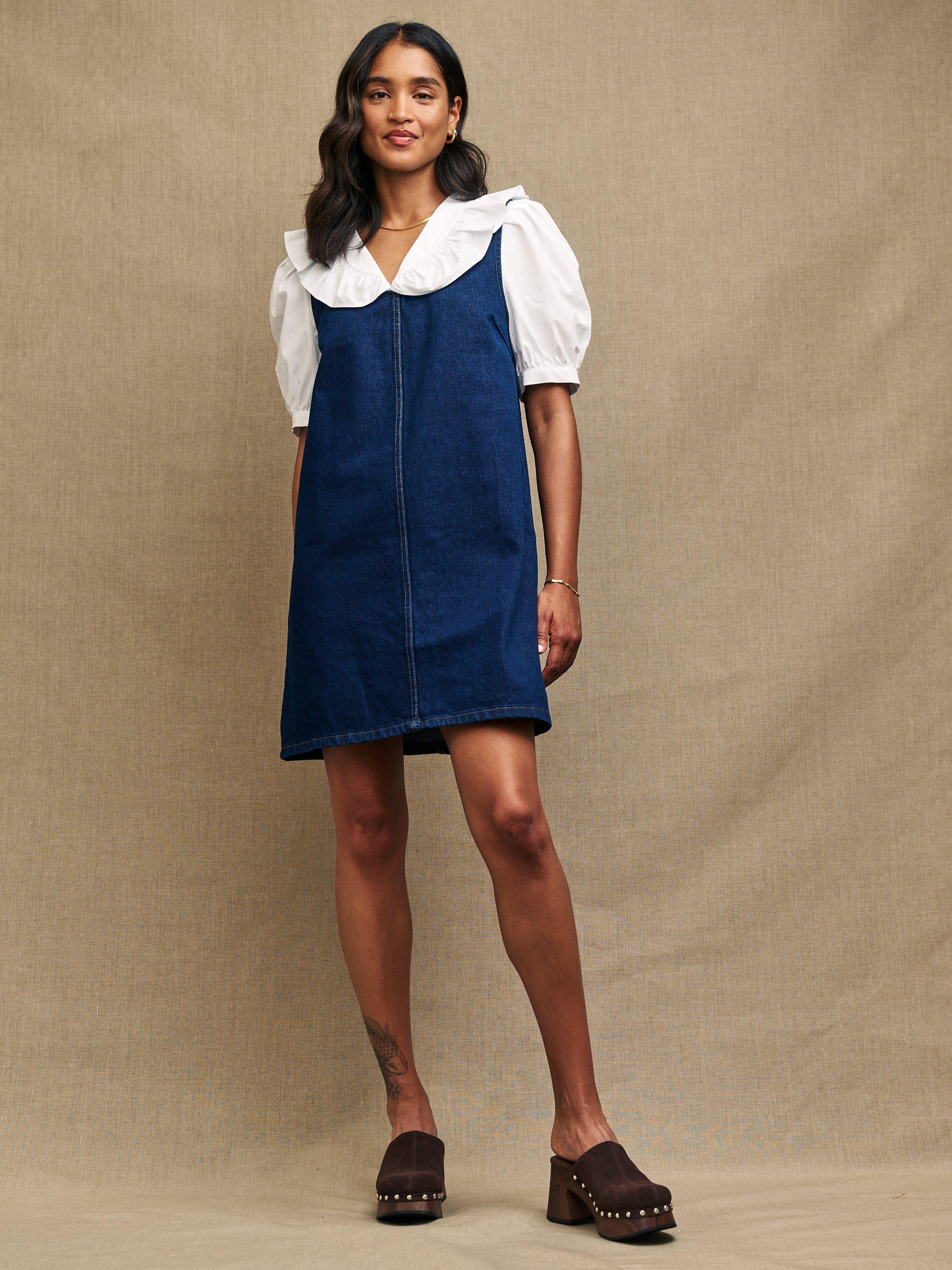 Nobody's Child Putney Denim Pinafore Dress, Indigo