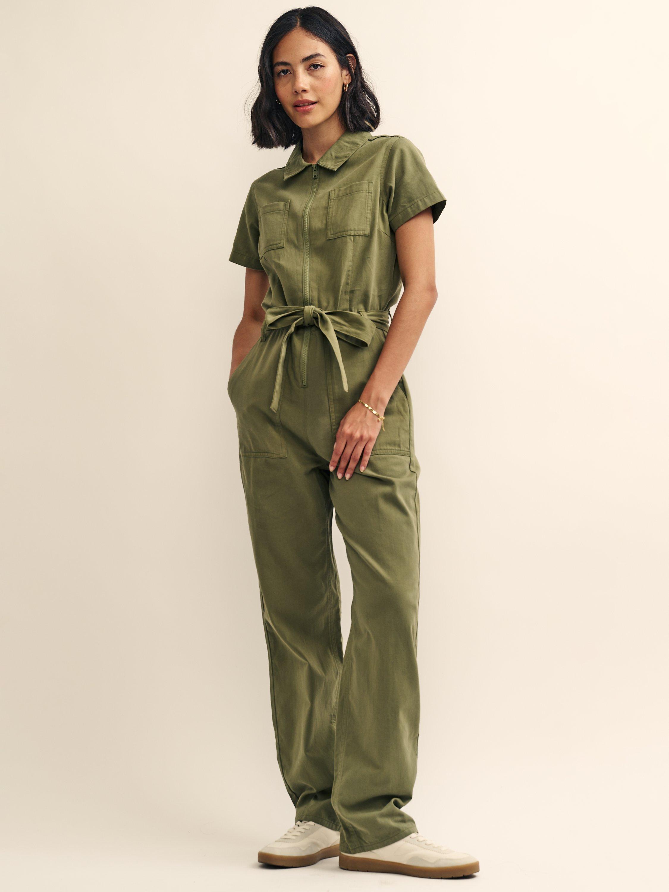 Nobody's Child Portland Plain Twill Jumpsuit, Olive