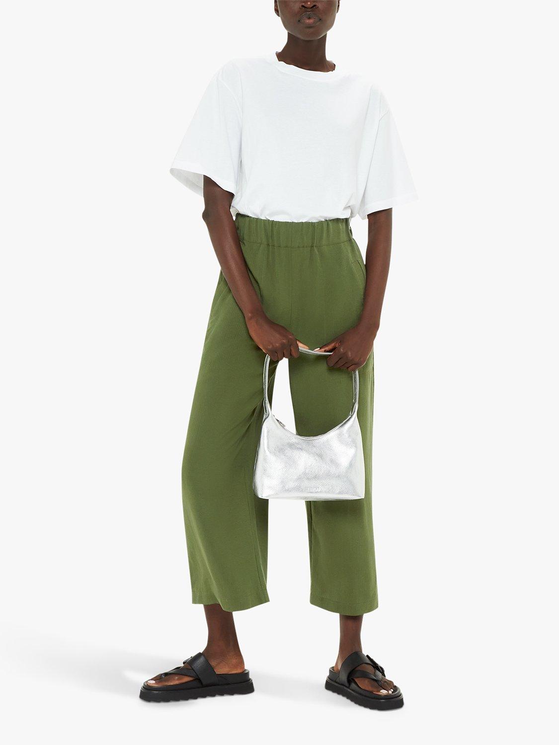 Product image 1 of 6, which shows Whistles Jade Side Zip Trousers, Khaki, 6