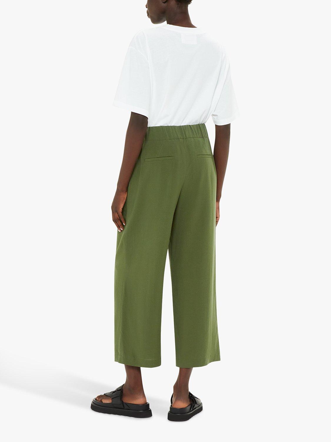 Product image 2 of 6, which shows Whistles Jade Side Zip Trousers, Khaki, 6