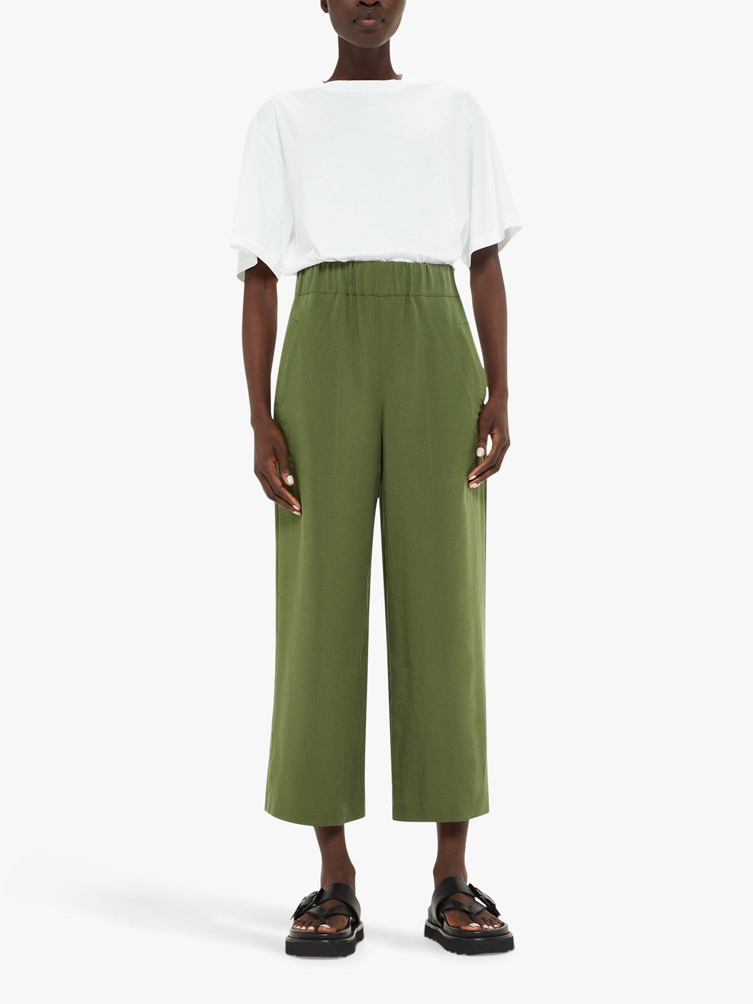 Product image 3 of 6, which shows Whistles Jade Side Zip Trousers, Khaki, 6