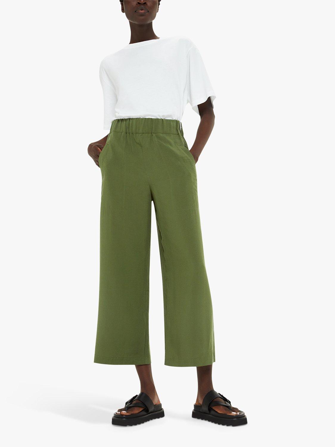 Product image 4 of 6, which shows Whistles Jade Side Zip Trousers, Khaki, 6