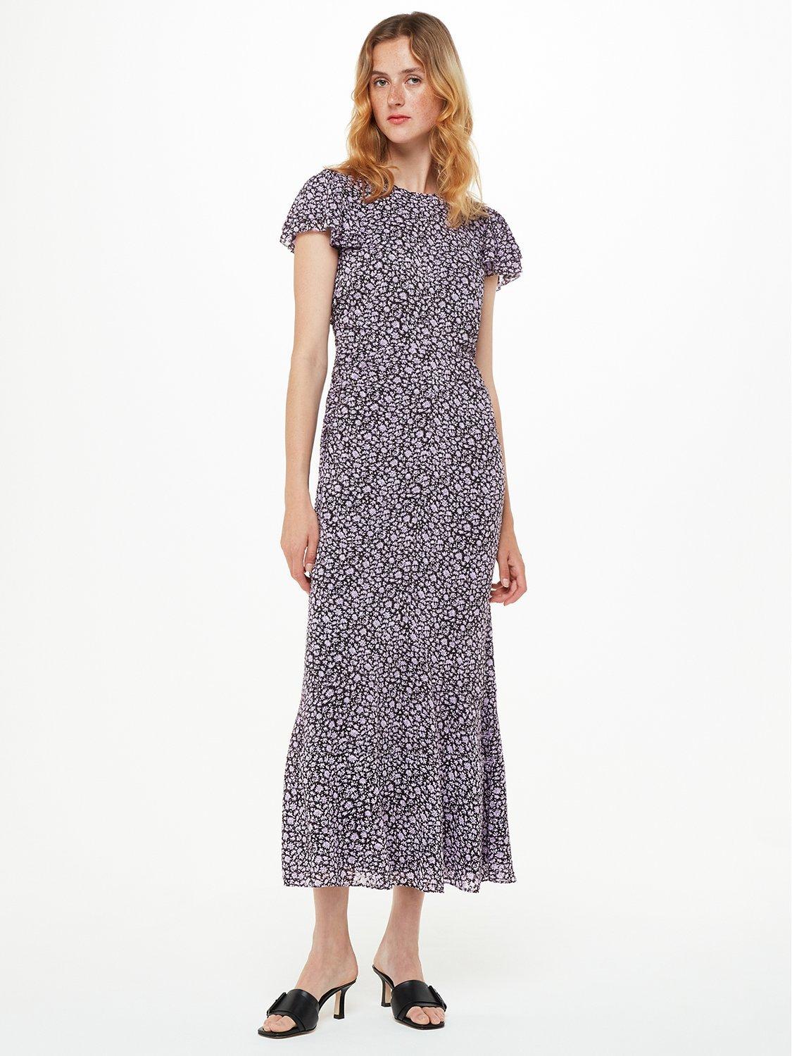 Product image 1 of 4, which shows Whistles Daisy Field Lola Dress, Purple/Multi, 6