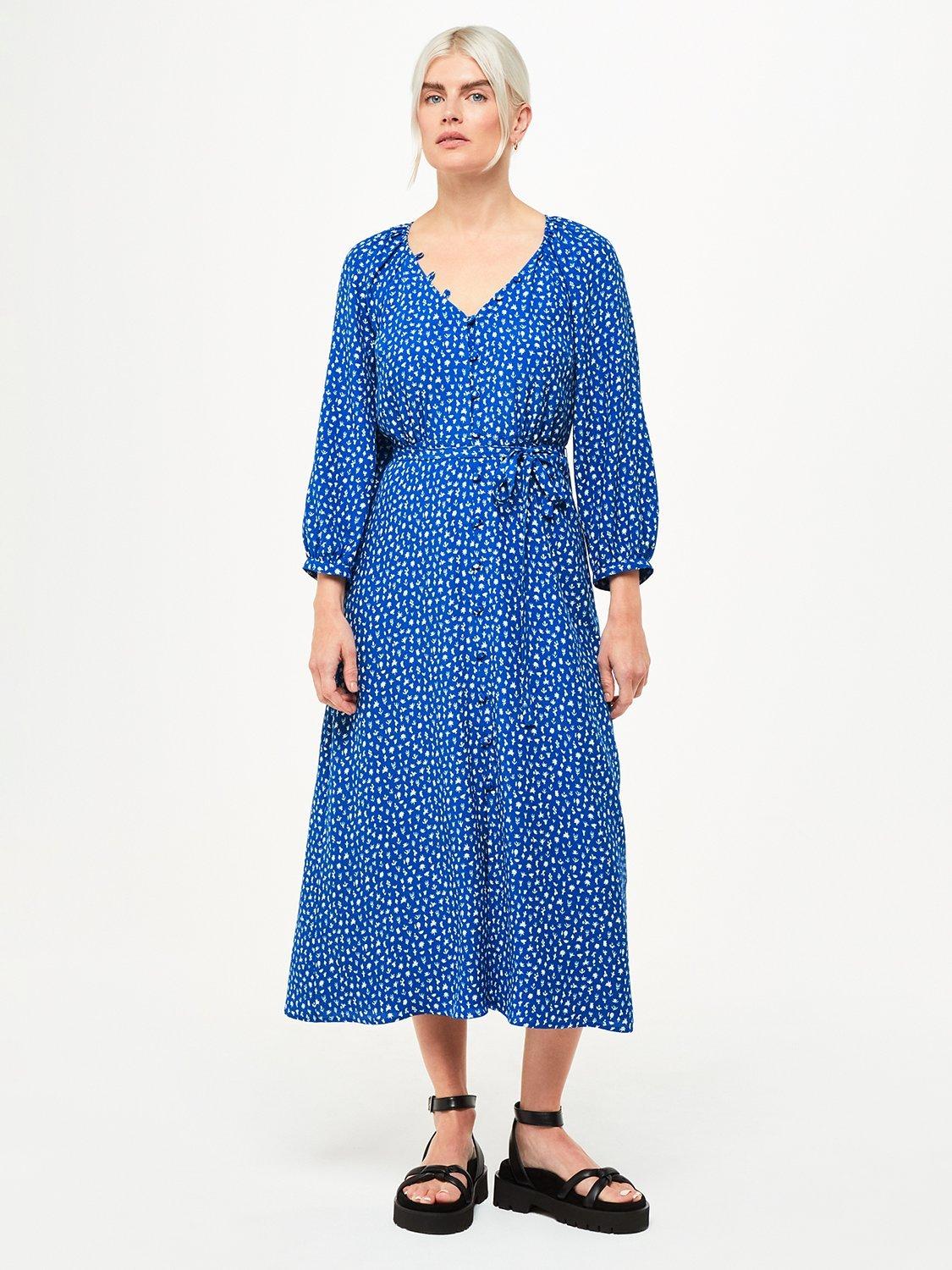 Whistles Petite Micro Cactus Print, Blue/Multi