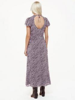 Whistles Petite Daisy Field Lola Dress, Purple/Multi - view 2, Purple/Multi