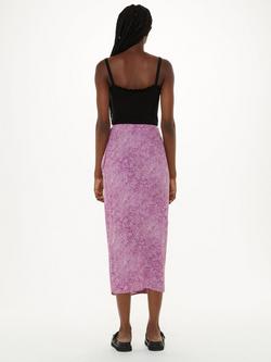 Whistles Diagonal Snake Tie Side Skirt, Pink/Multi - view 2, Pink/Multi