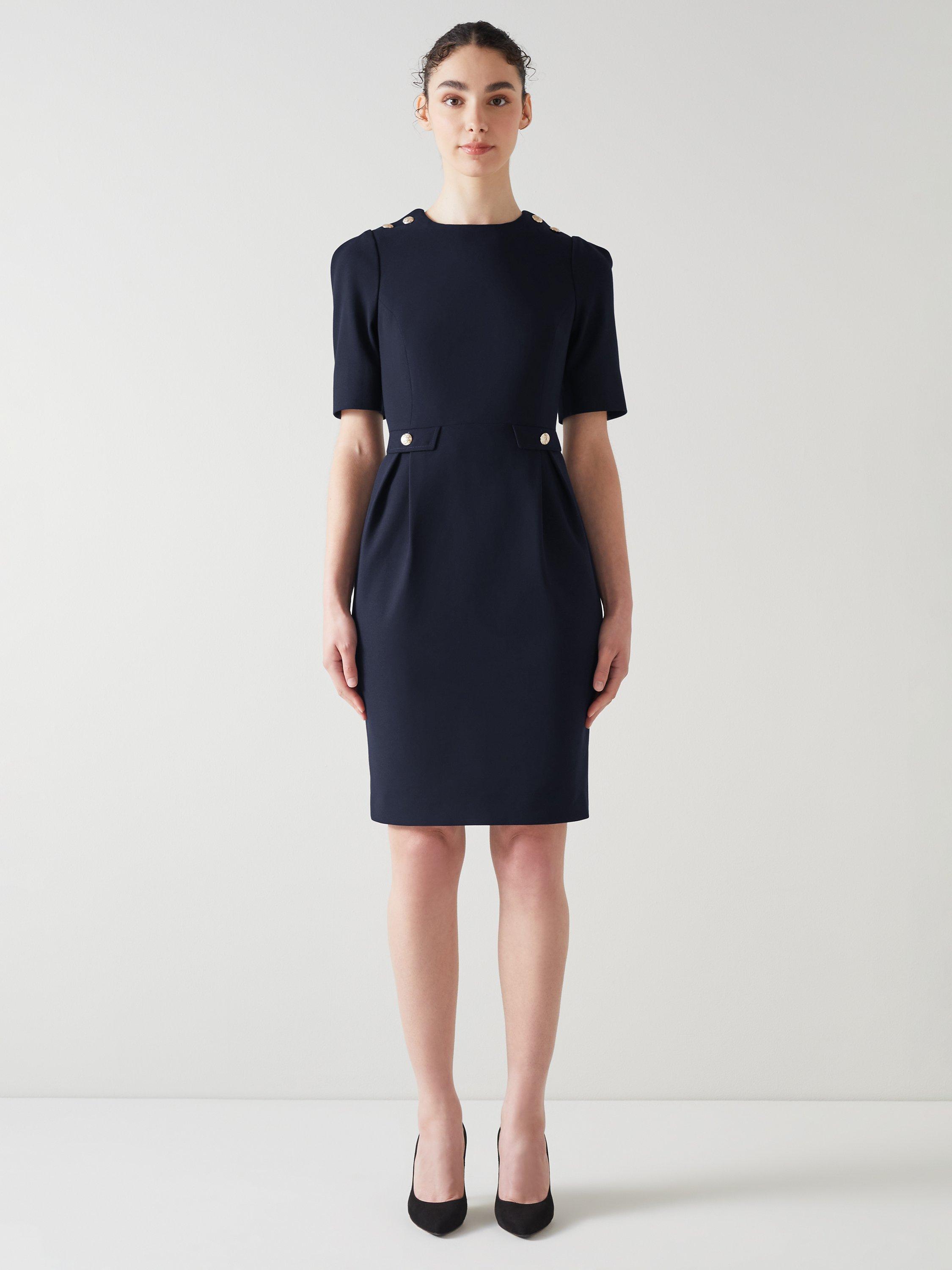 L.K.Bennett Marjorie Crepe Shift Dress Navy