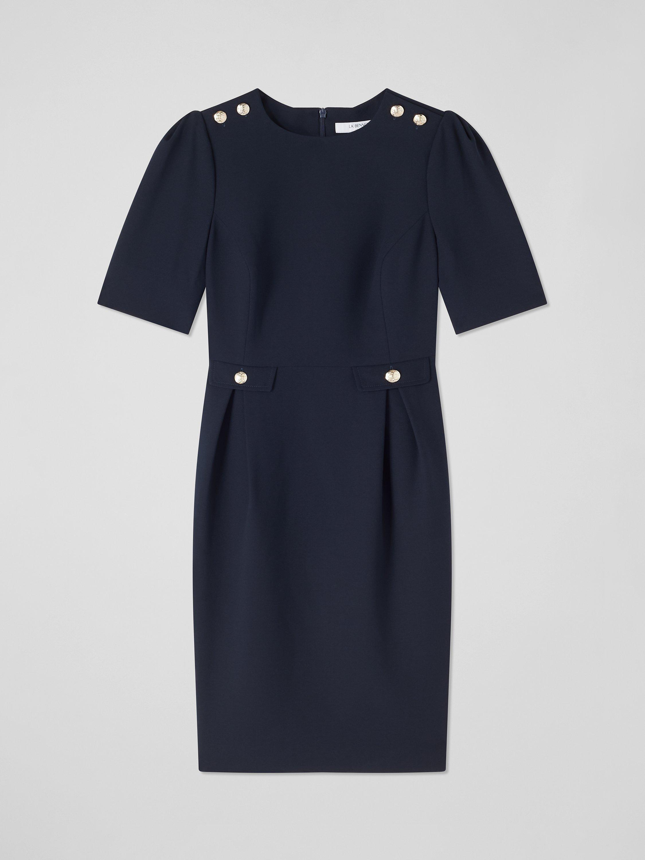 Tory Burch Navy Wool Blend Sheath factory Dress Size 8