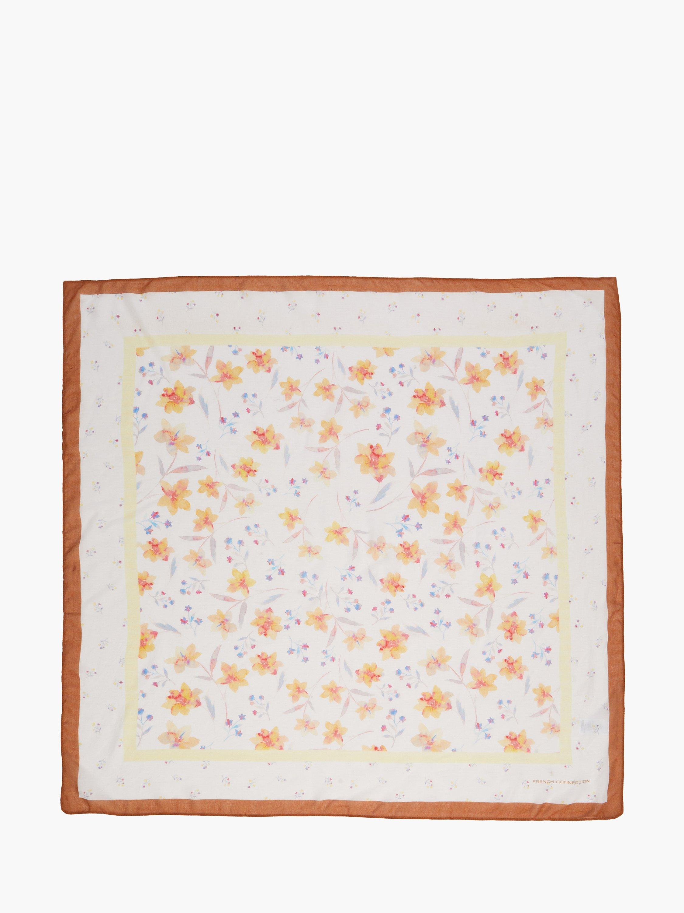 French Connection Camille Cecil Floral Print Square Scarf, Multi