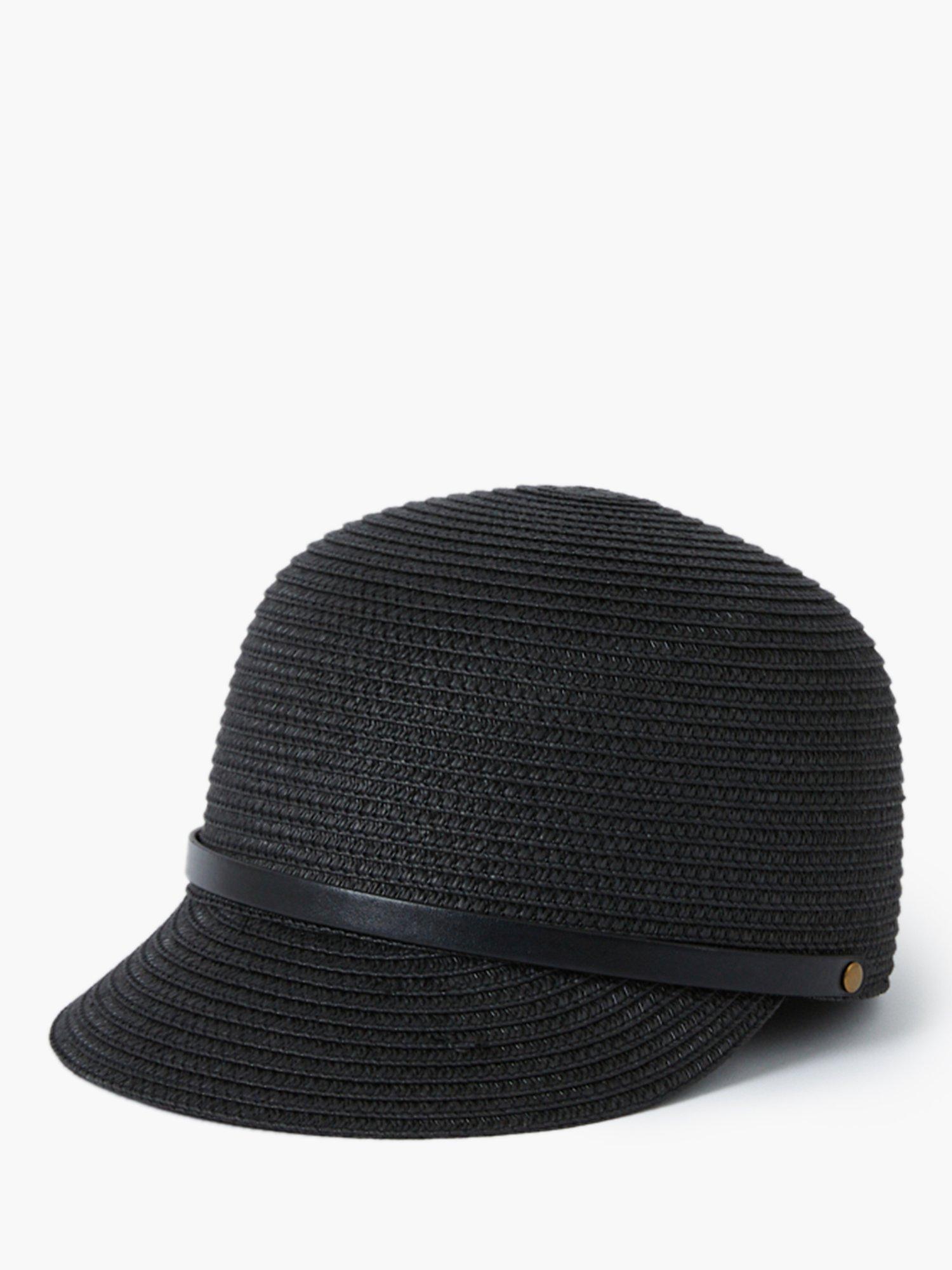 Product image 2 of 3, which shows French Connection Woven Straw Baseball Cap, Black, One Size
