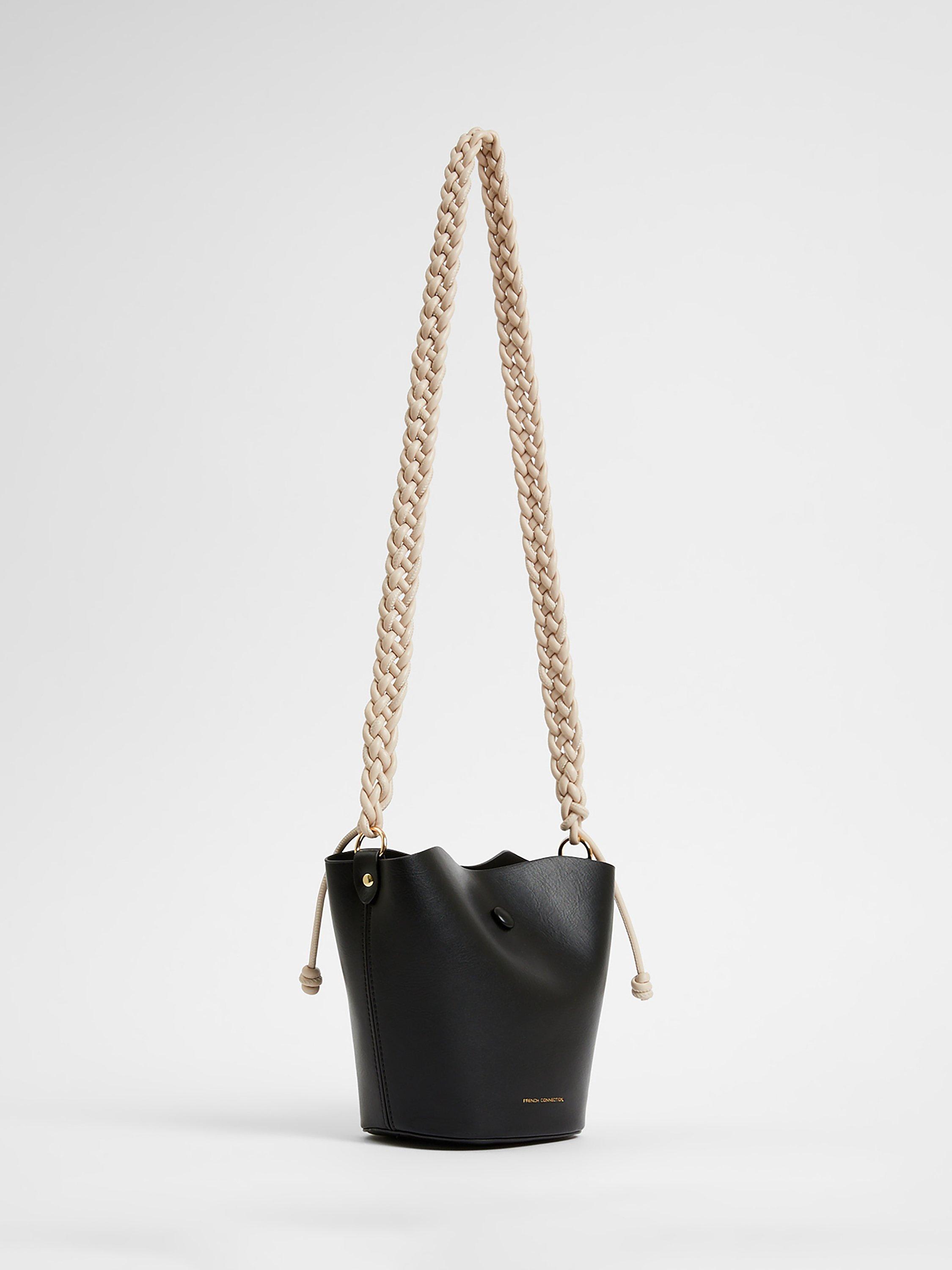 Product image 3 of 3, which shows French Connection Double Back Bucket Bag, Black, One Size