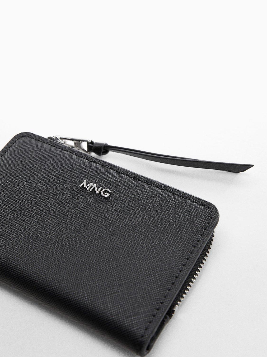 Mango Felicia Saffiano Effect Small Wallet, Black