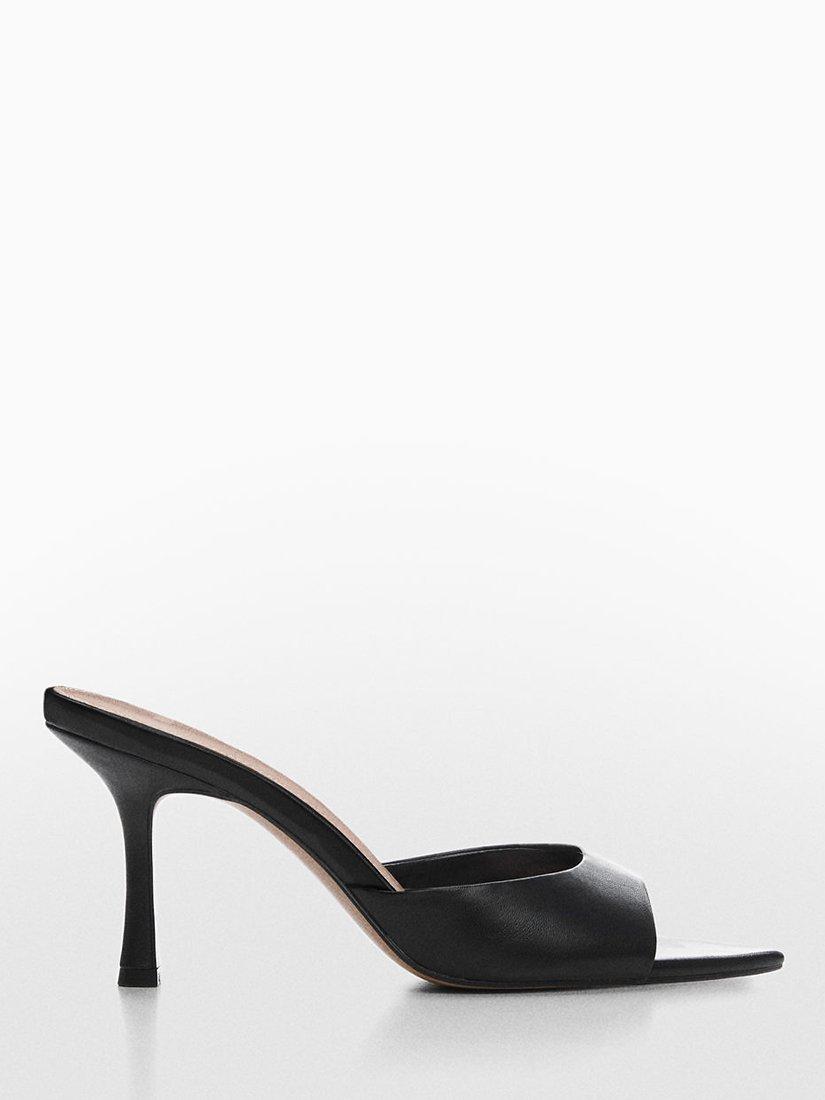 Mango Pepy Pointed Heeled Sandals, Black