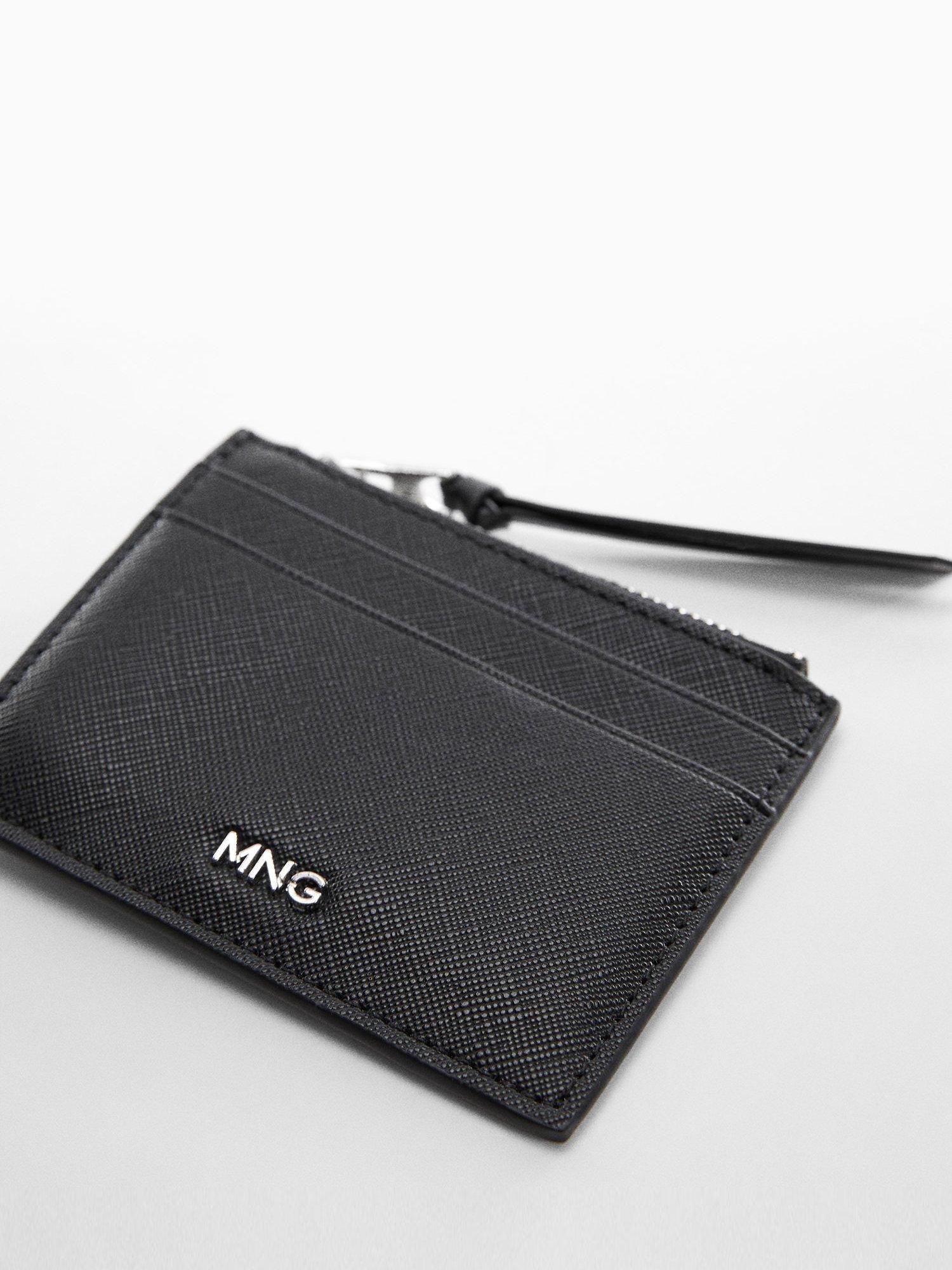 Mango Felicia Saffiano Effect Cardholder, Black, One Size