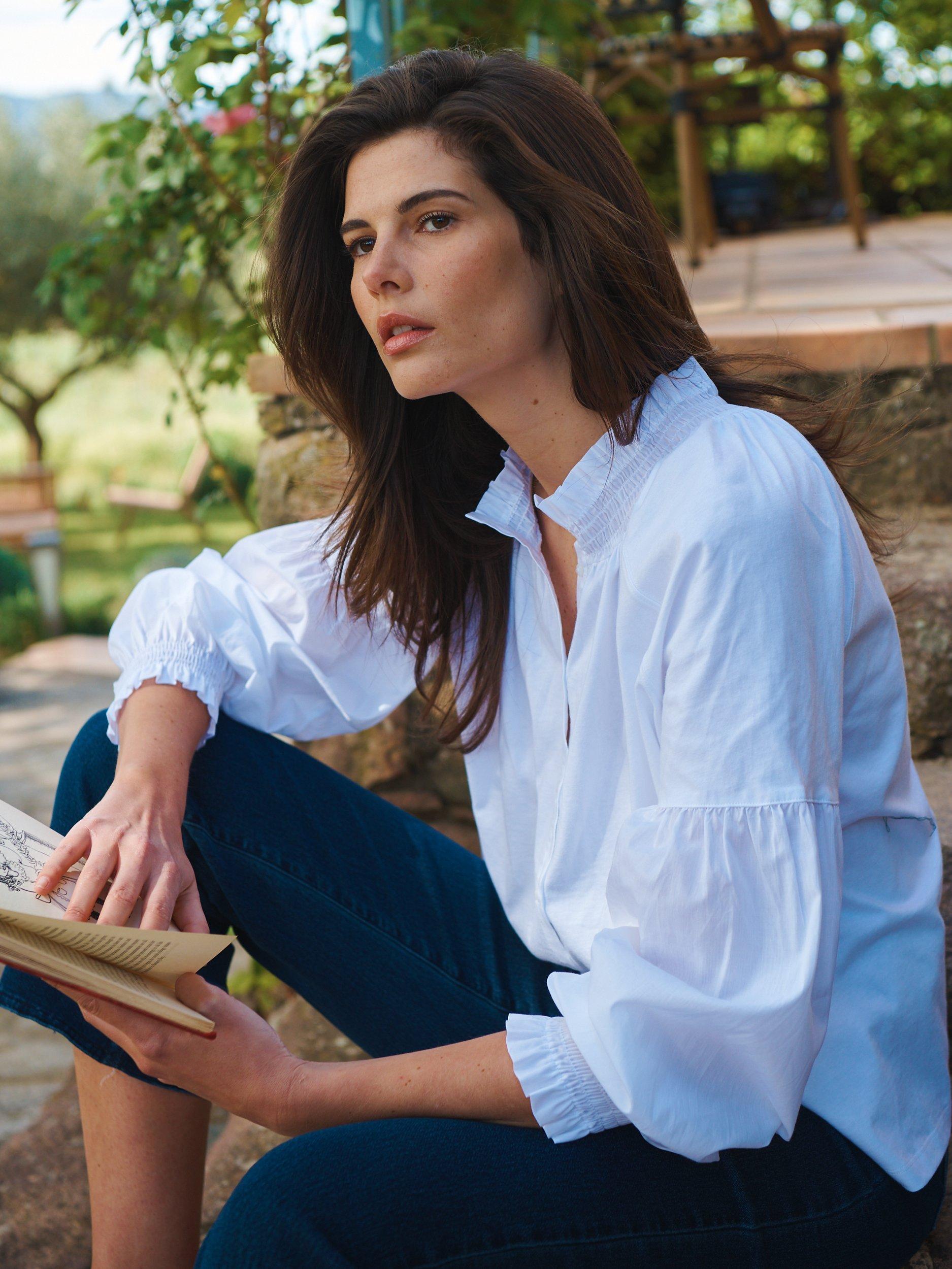 Product image 1 of 7, which shows NRBY Esther Cotton Oversized Shirt, White, M