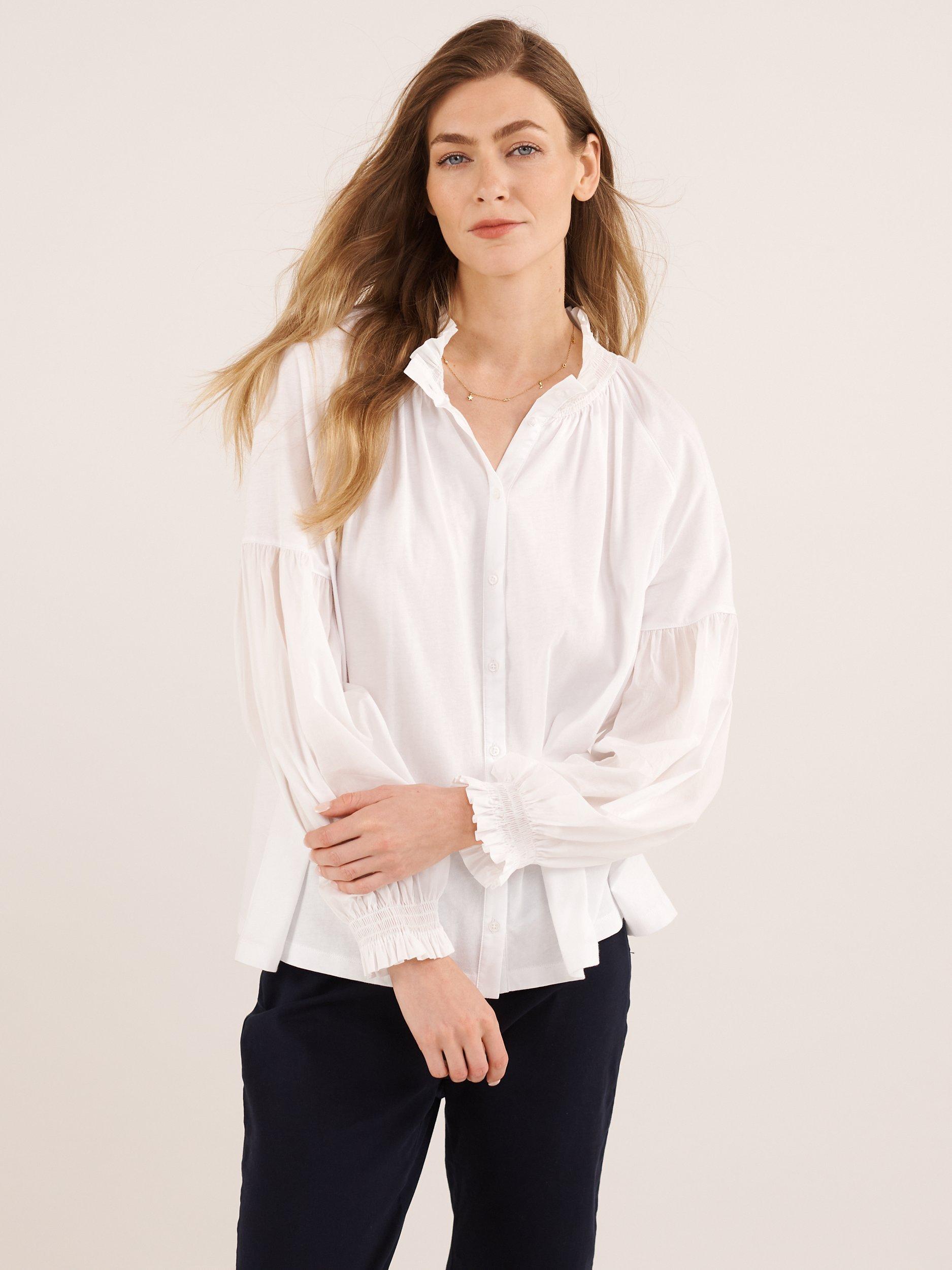 Product image 2 of 7, which shows NRBY Esther Cotton Oversized Shirt, White, M