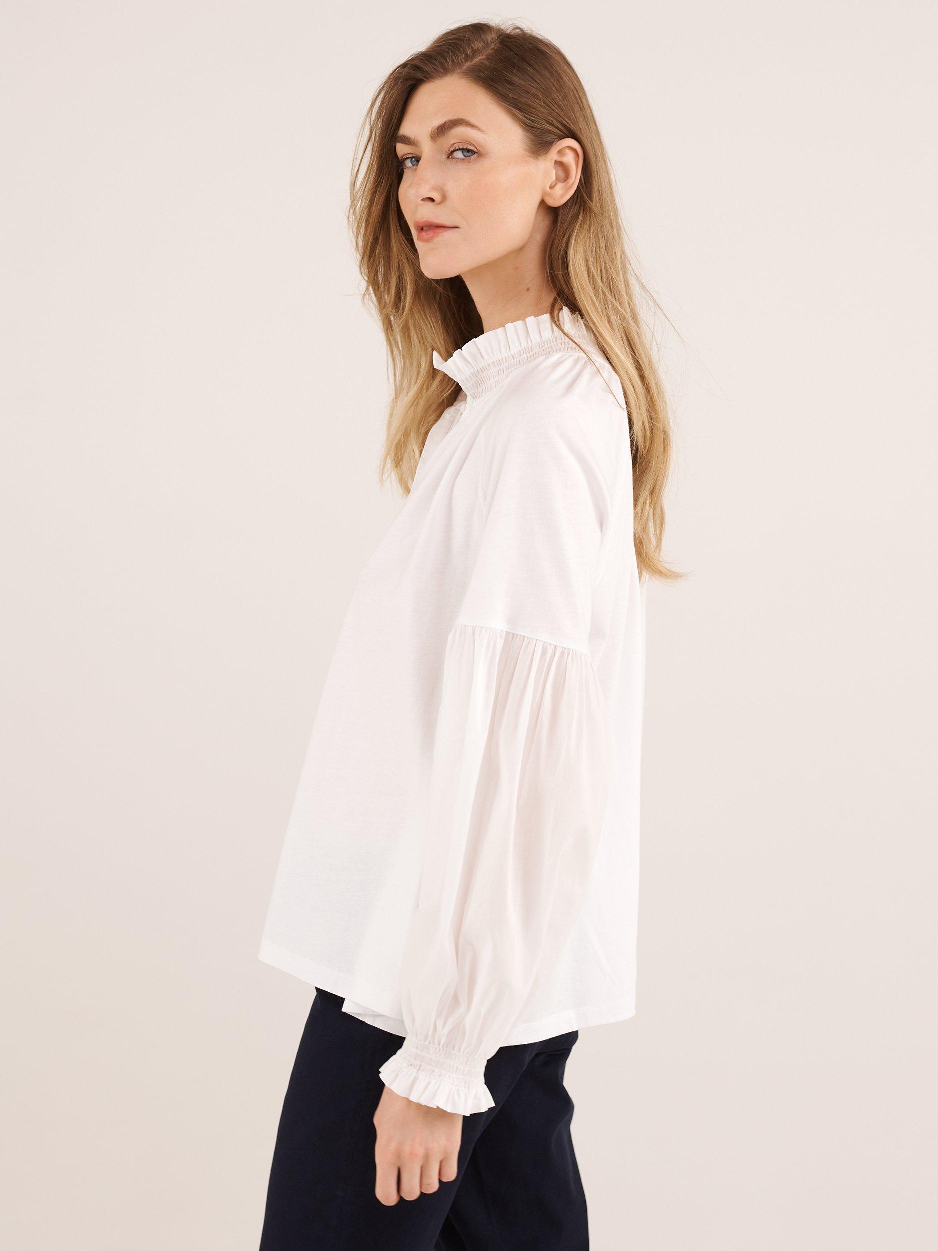 Product image 4 of 7, which shows NRBY Esther Cotton Oversized Shirt, White, M
