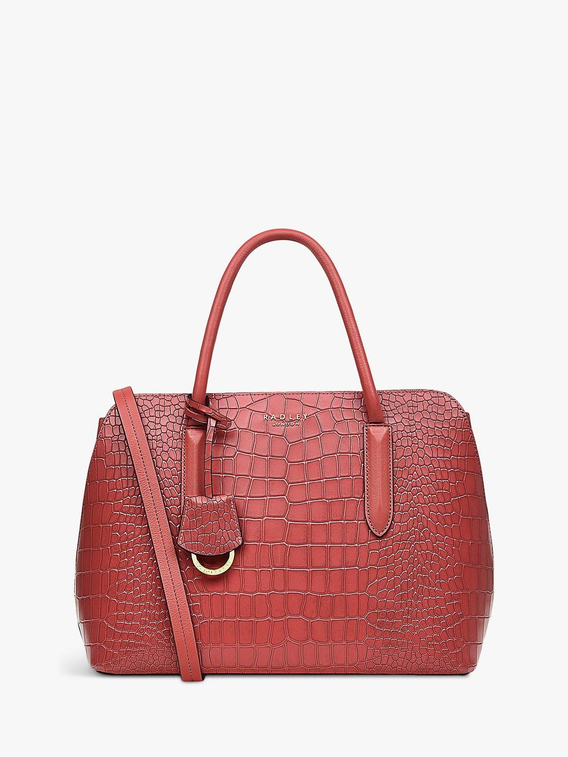 Radley Liverpool Street 2.0 Faux Croc Leather Medium Multiway Bag, Copper Pink, One Size