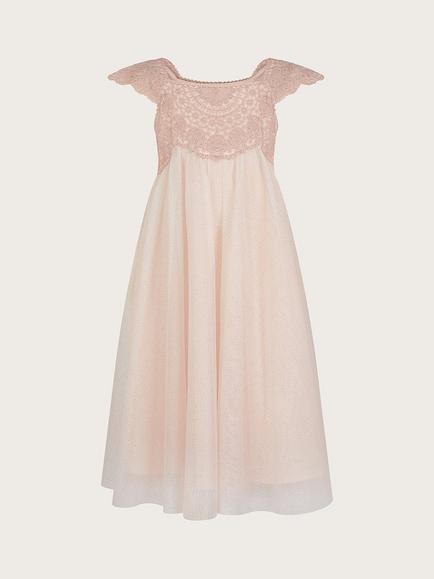 Monsoon Kids' Estella Party Dress, Pink, Pink