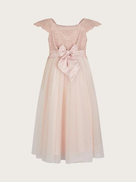 Monsoon Kids' Estella Party Dress, Pink - view 2, Pink