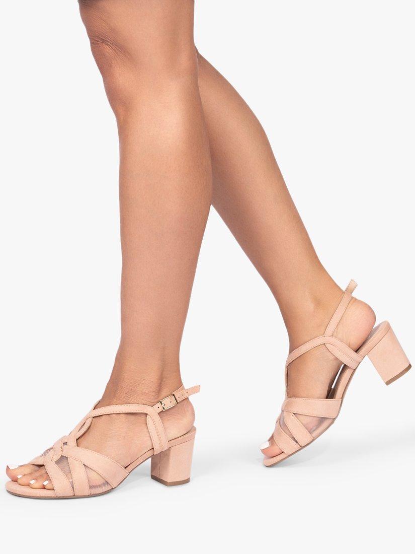 Product image 2 of 5, which shows Paradox London Narelle Wide Fit Block Heel Sandals, Beige, 3W