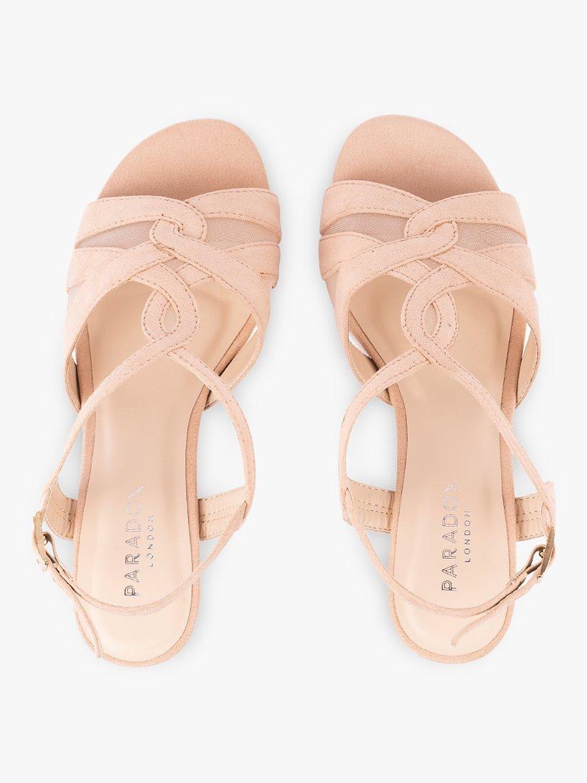 Product image 4 of 5, which shows Paradox London Narelle Wide Fit Block Heel Sandals, Beige, 3W