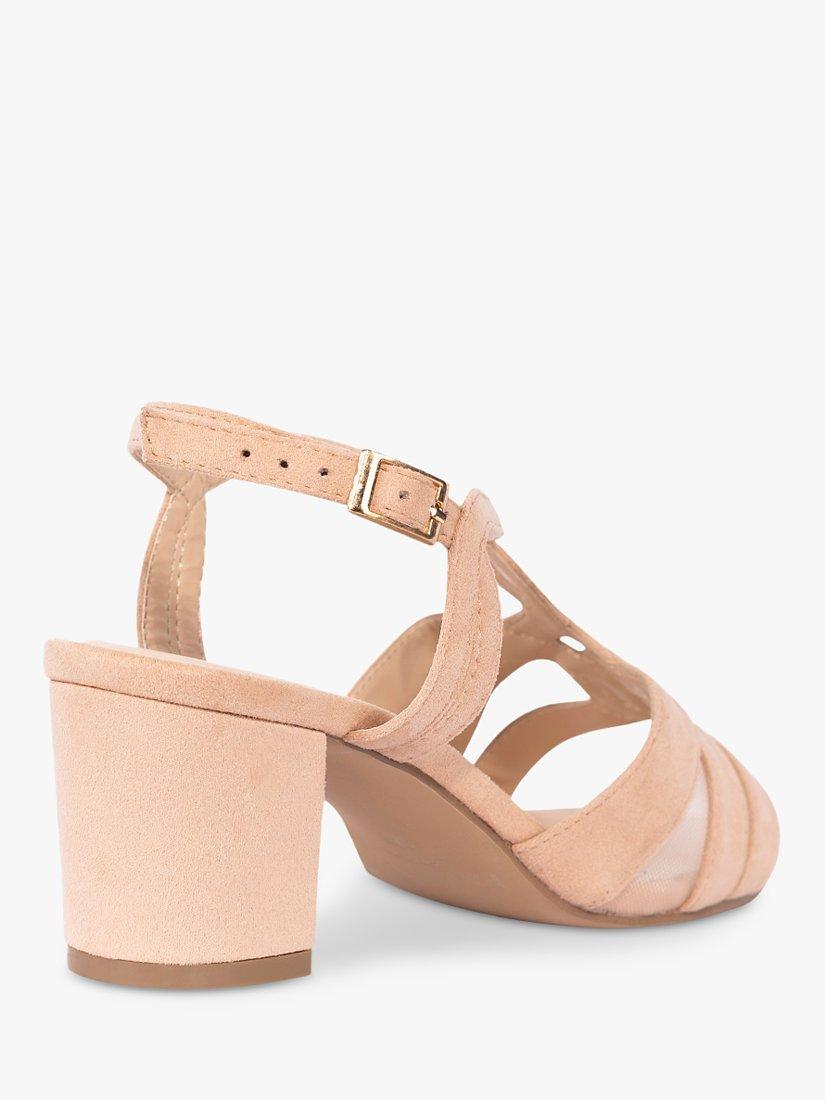 Product image 5 of 5, which shows Paradox London Narelle Wide Fit Block Heel Sandals, Beige, 3W