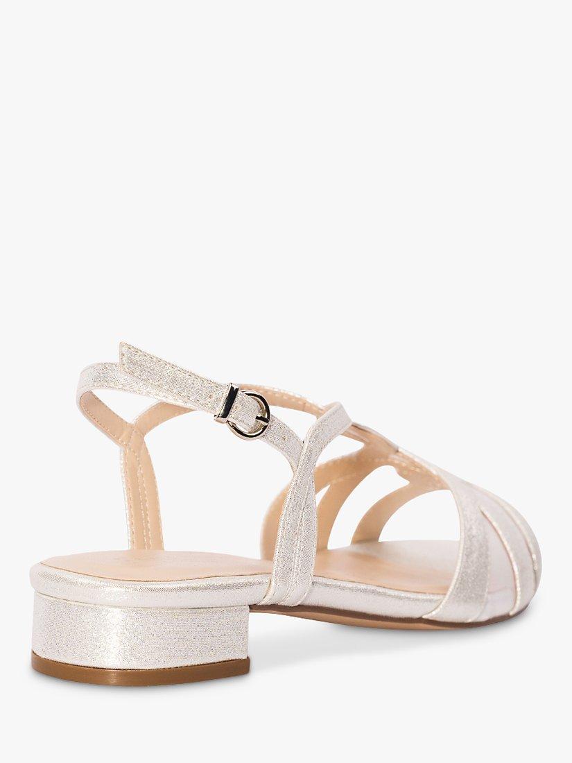 Product image 5 of 5, which shows Paradox London Wren Shimmer Low Heel Sandals, Silver, 3