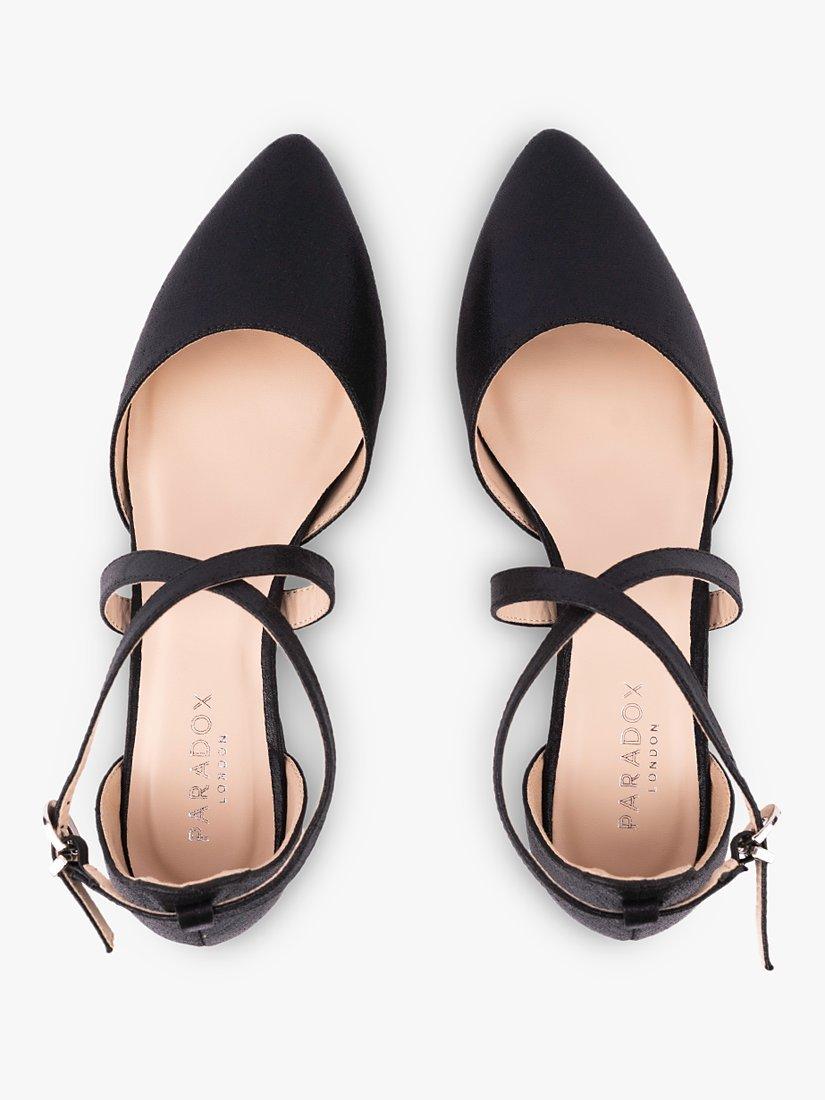 Product image 3 of 4, which shows Paradox London Irene Metallic Cross Strap Shoes, Black, 3