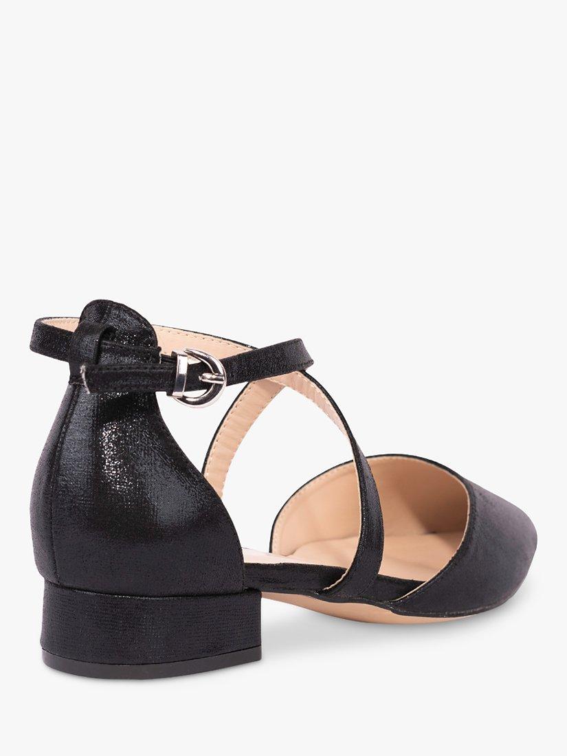 Product image 4 of 4, which shows Paradox London Irene Metallic Cross Strap Shoes, Black, 3