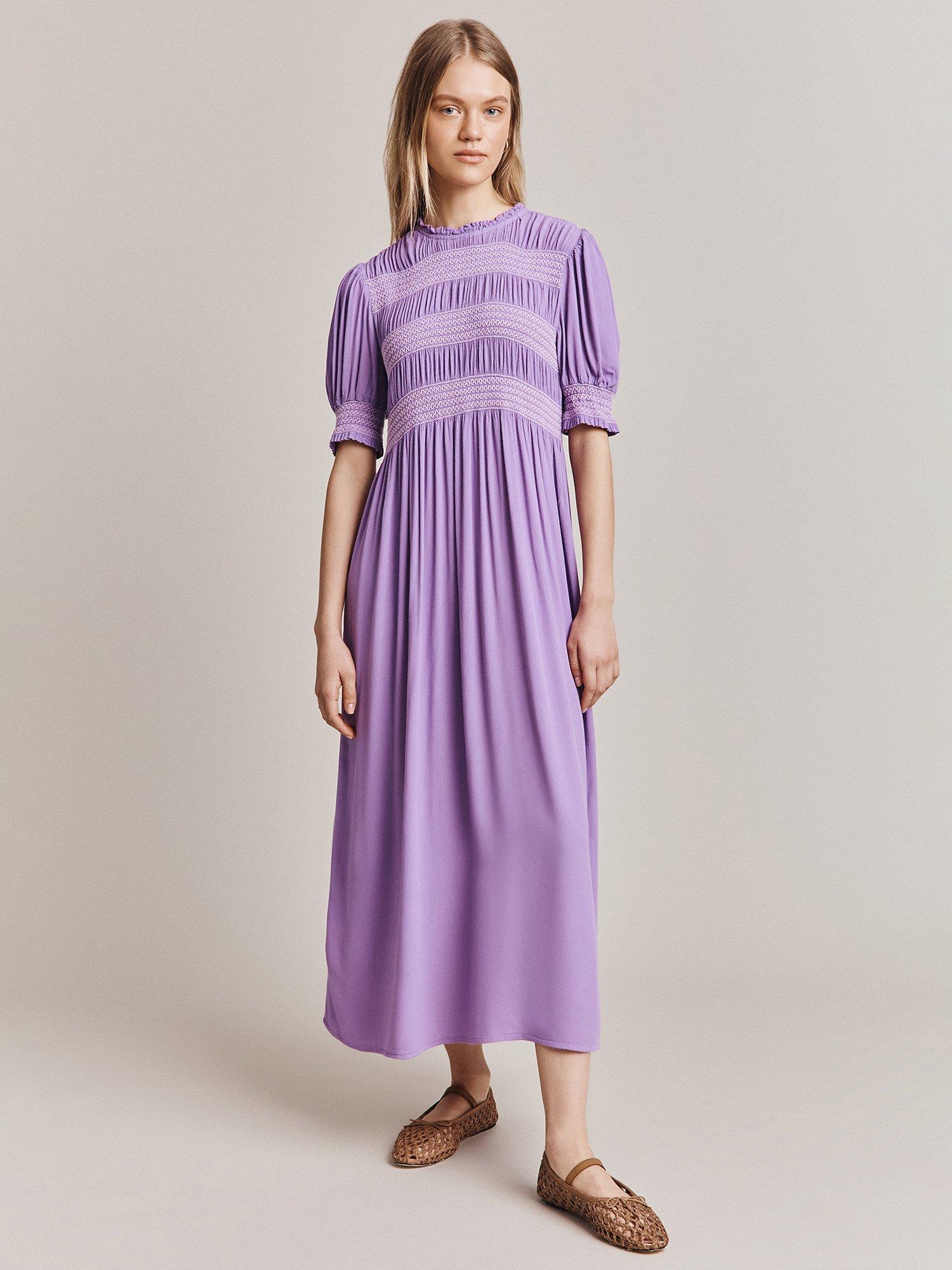 Ghost Eloise Midi Dress, Dark Lilac